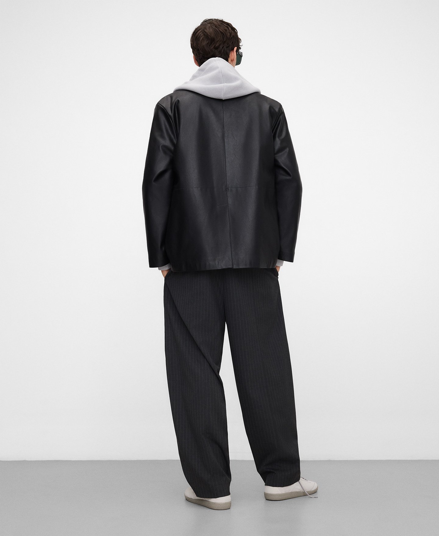 Leather-Non-Leather kimono jacket image number 2