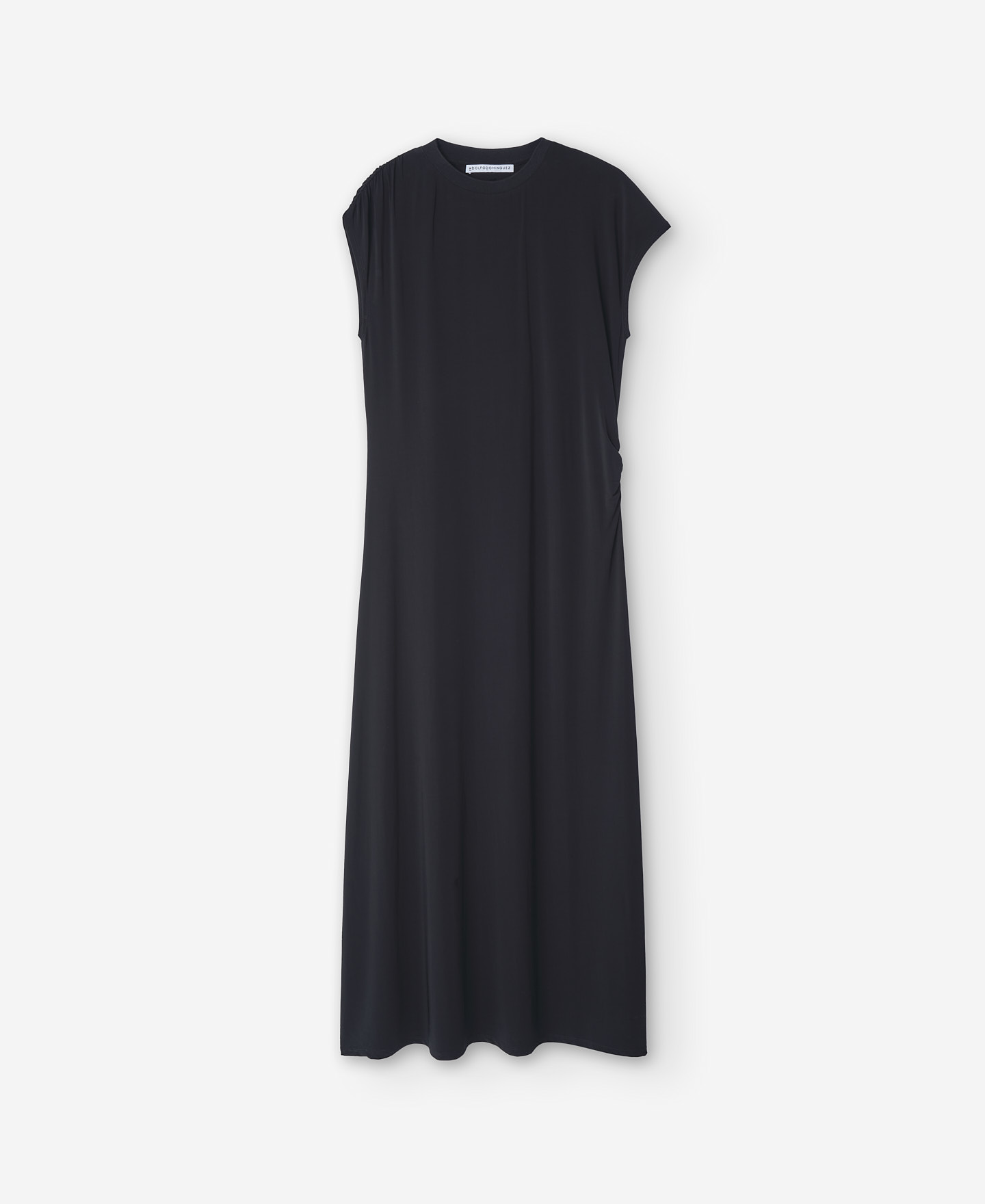 Women's black gathered knitted dress image number 4