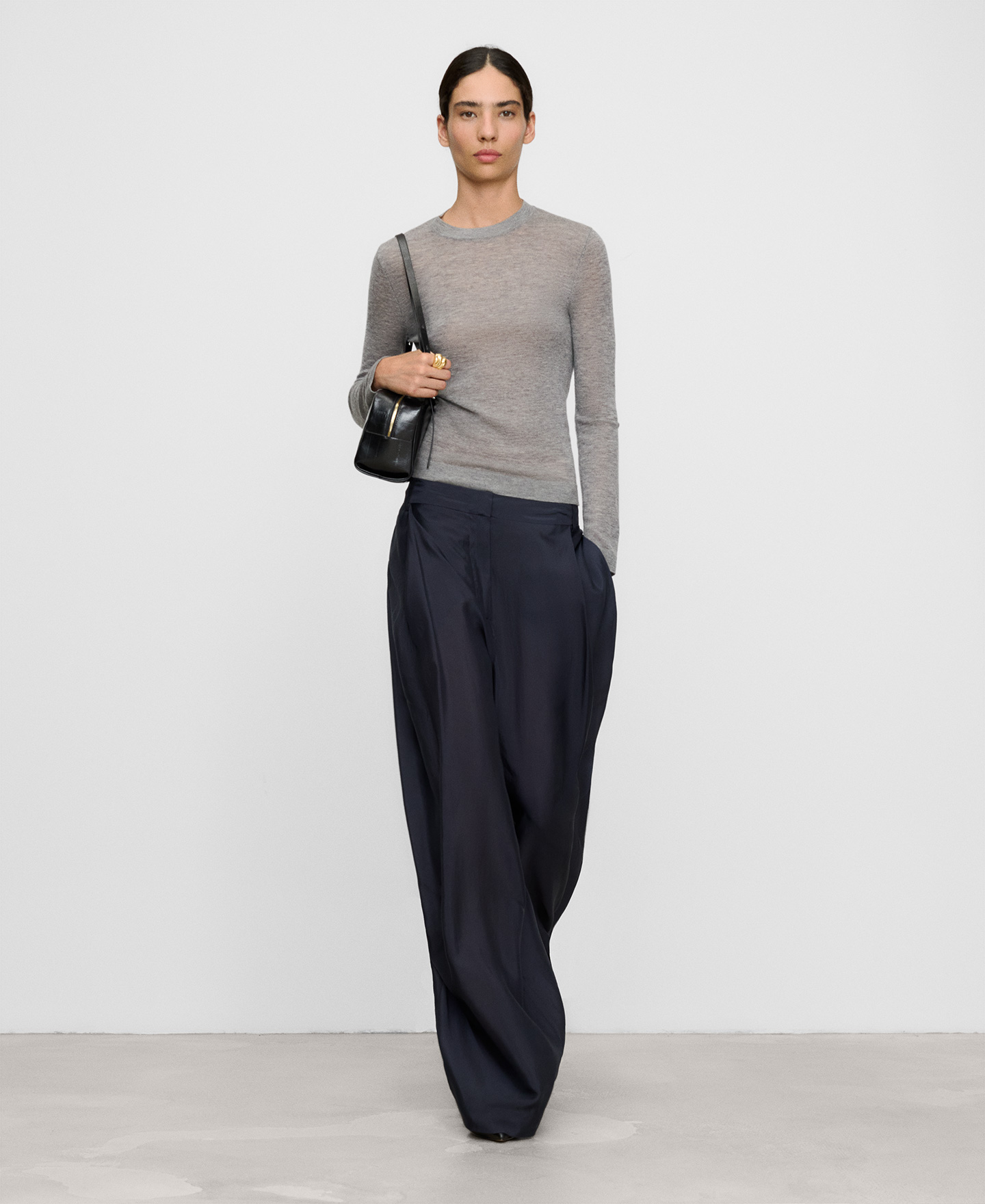 Tailored trousers with side pleat image number 1