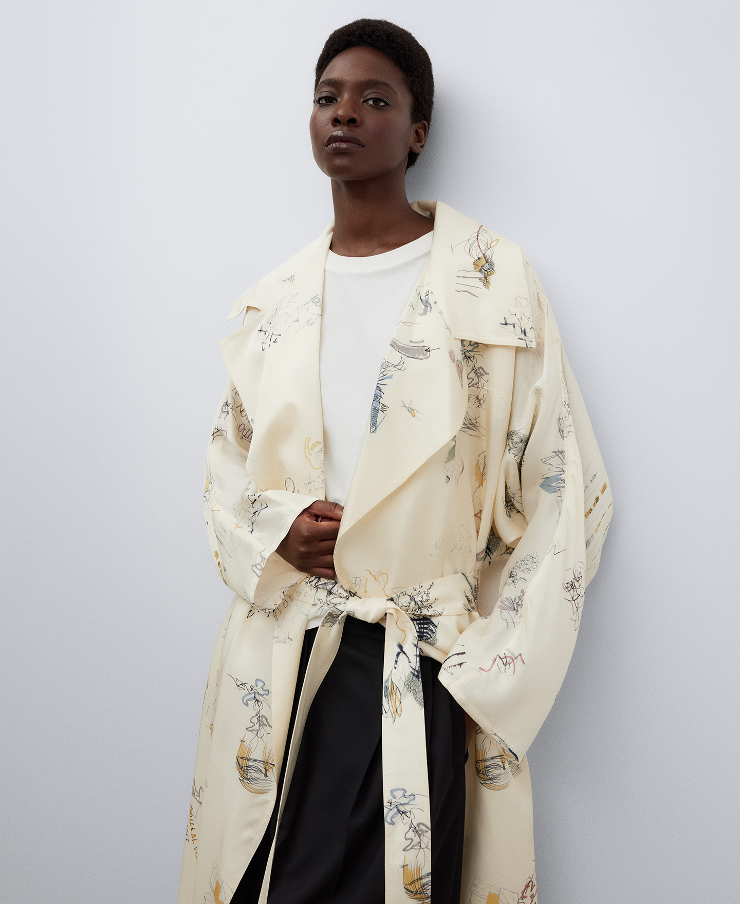 Printed kimono jacket image number 0