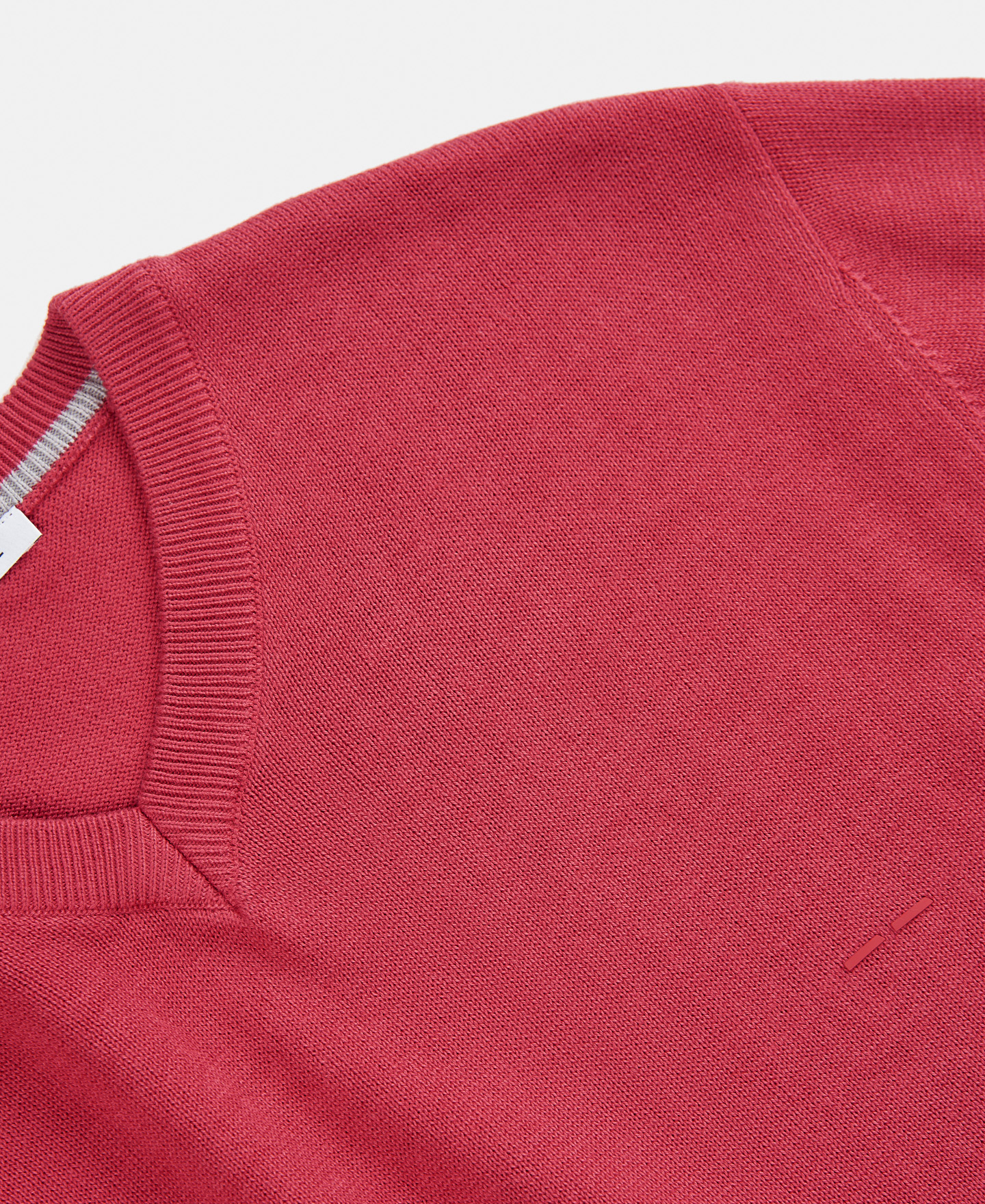 Pistachio cotton V-neck sweater image number 6