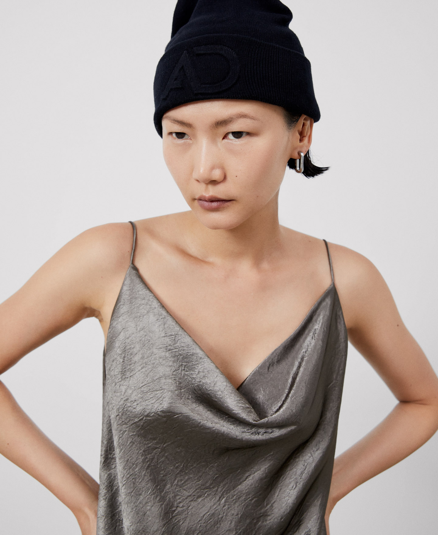 Strappy draped top image number 0