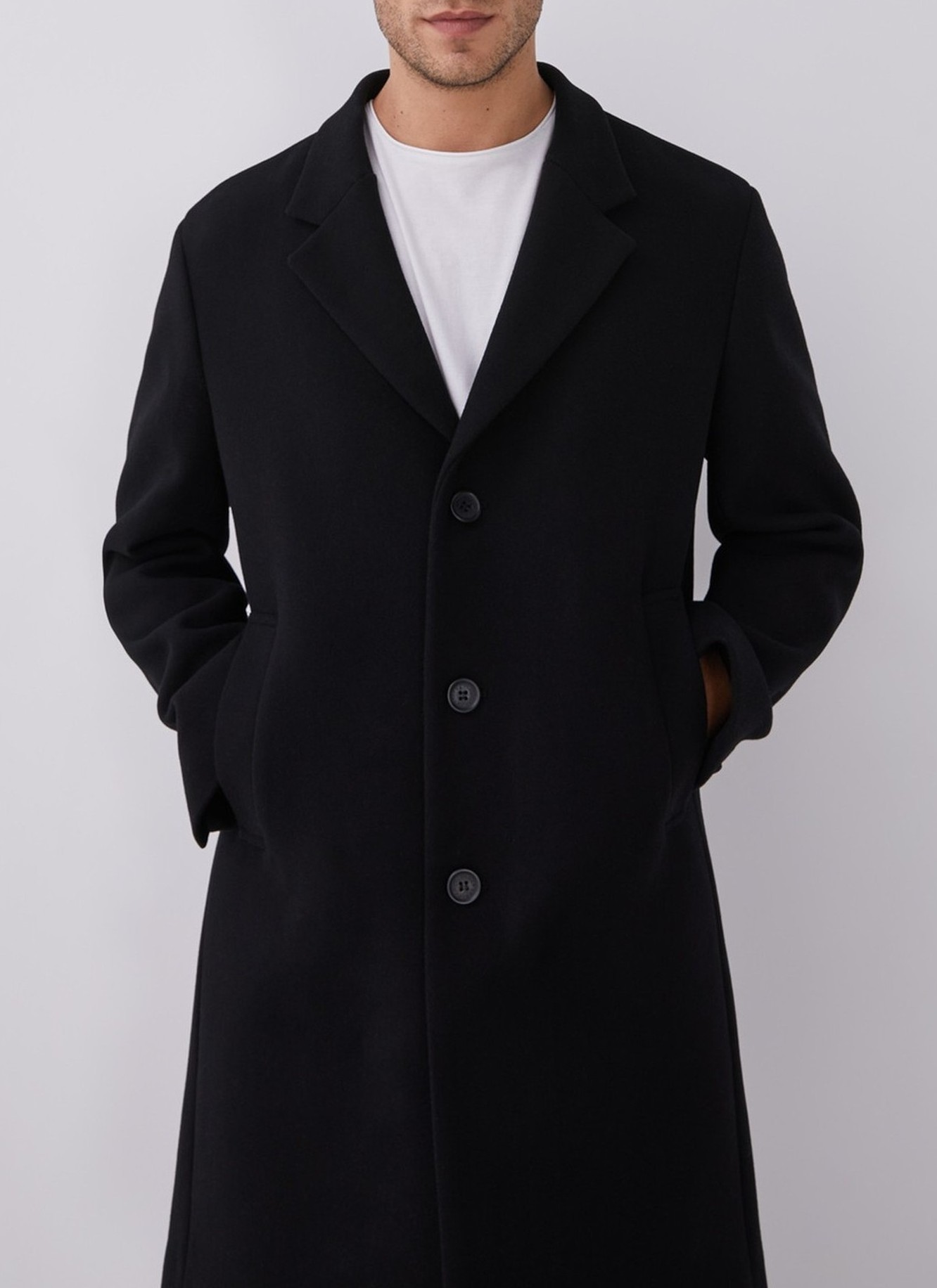 Three quarter length wool coat image number 0