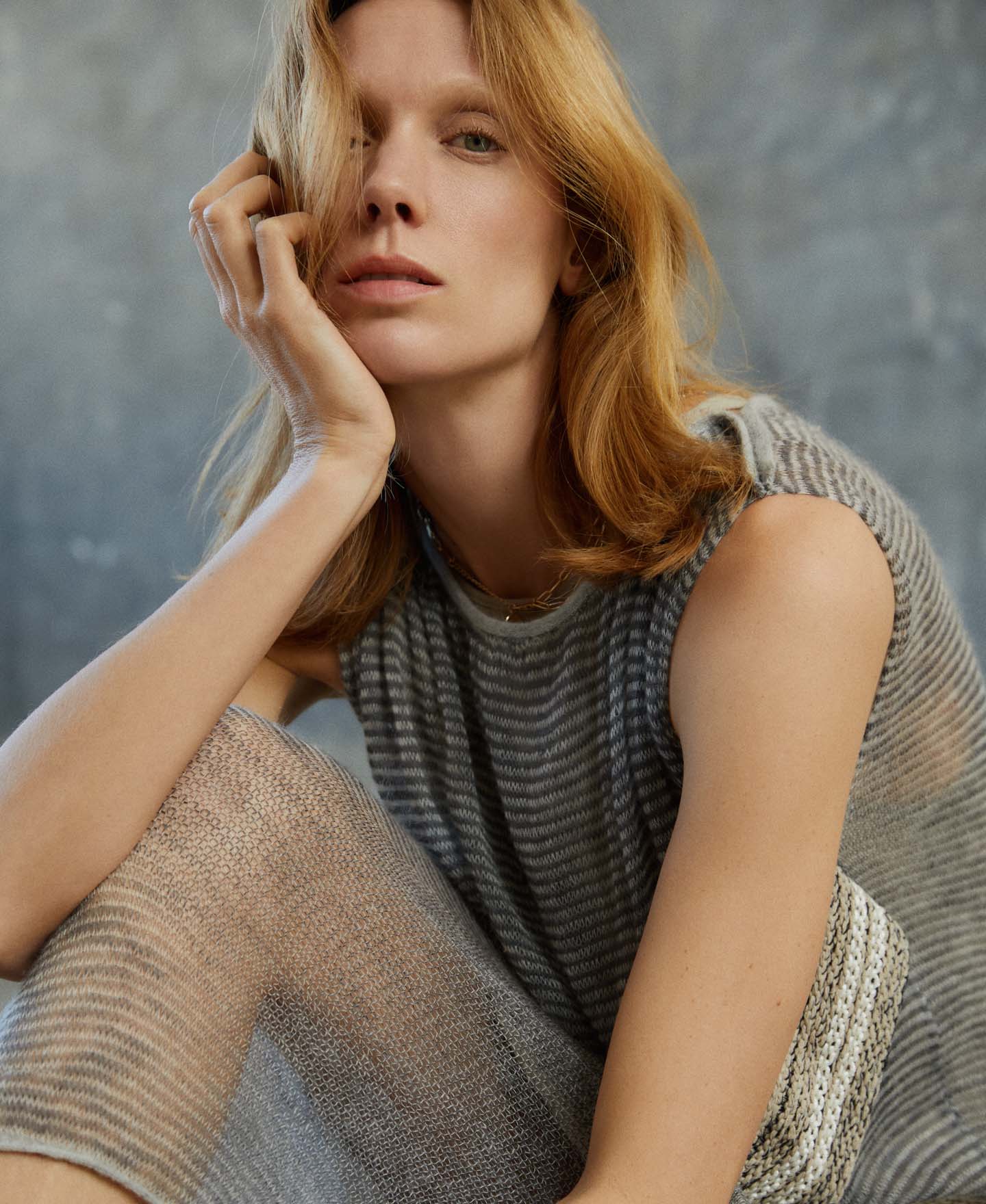 Long dress with jacquard details image number 1
