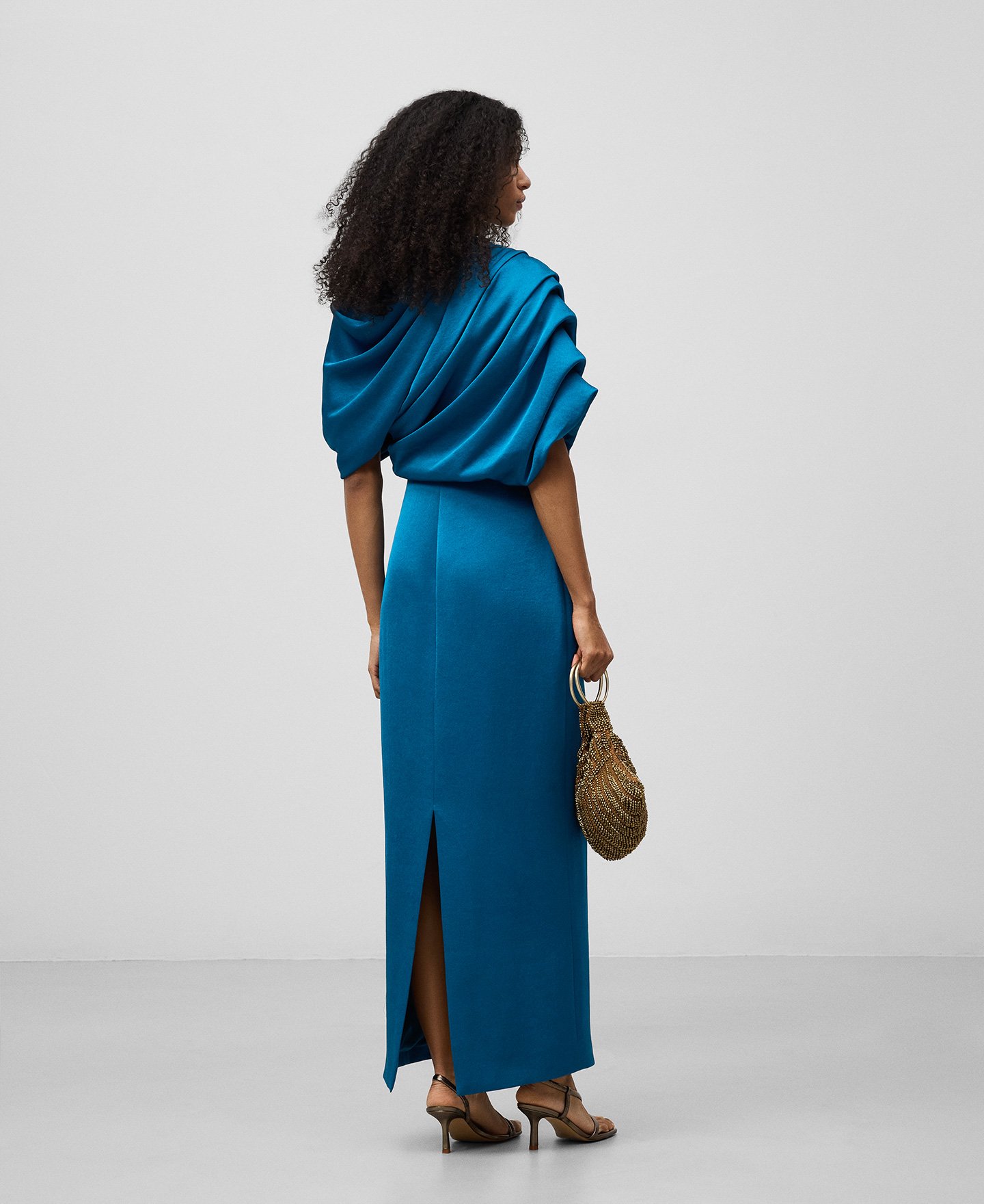 Draped long dress woman image number 2
