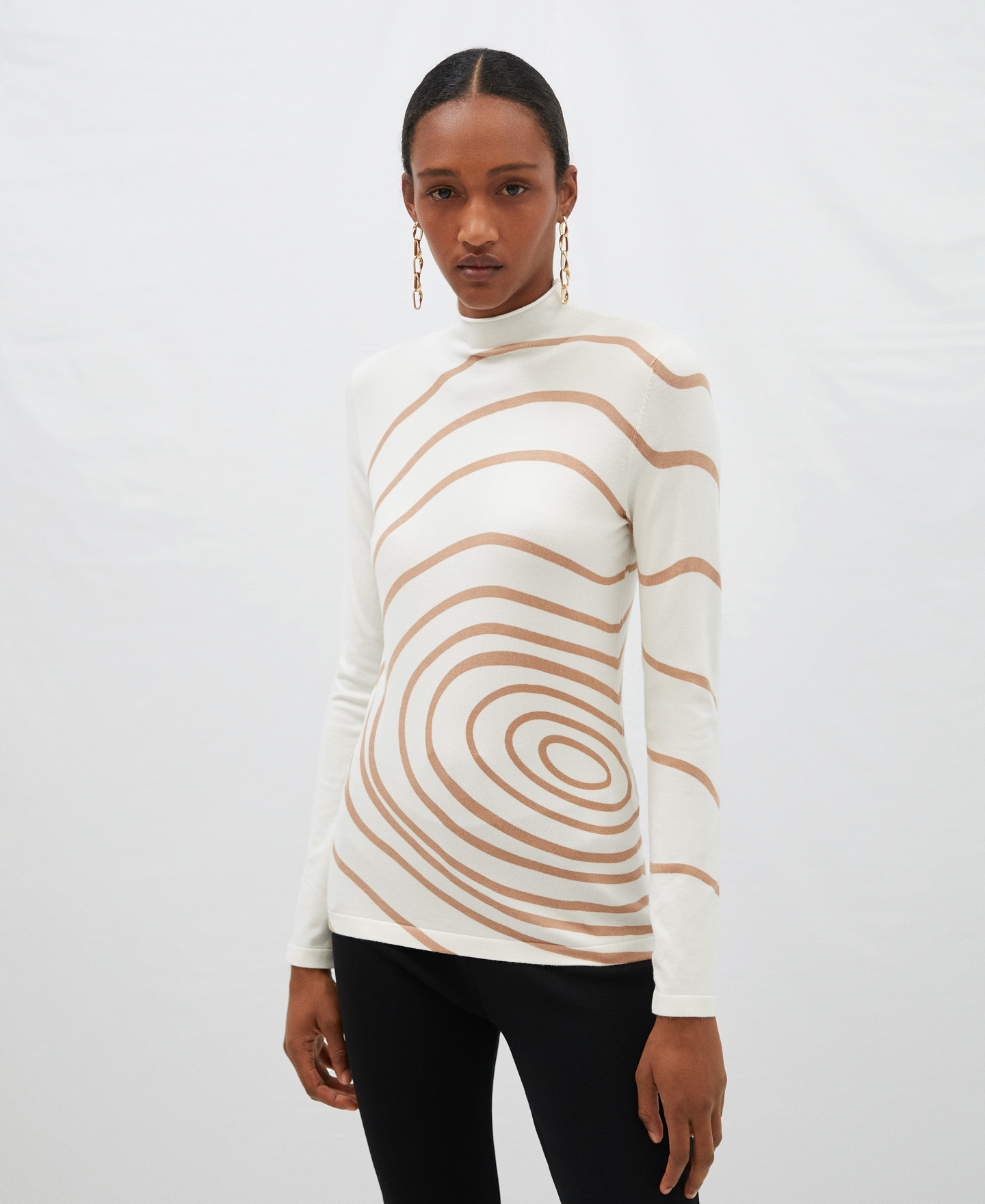 Jersey espiral en viscosa y nylon image number 0
