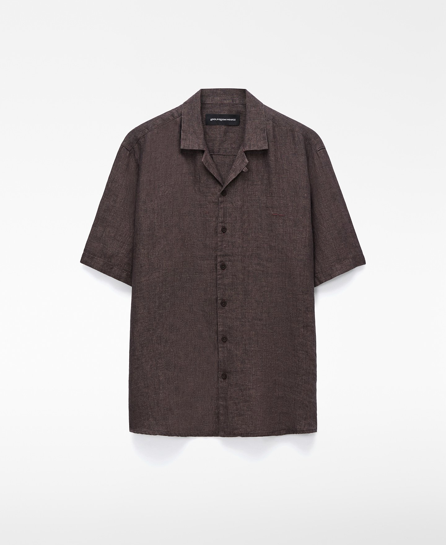 European linen bowling collar shirt image number 4