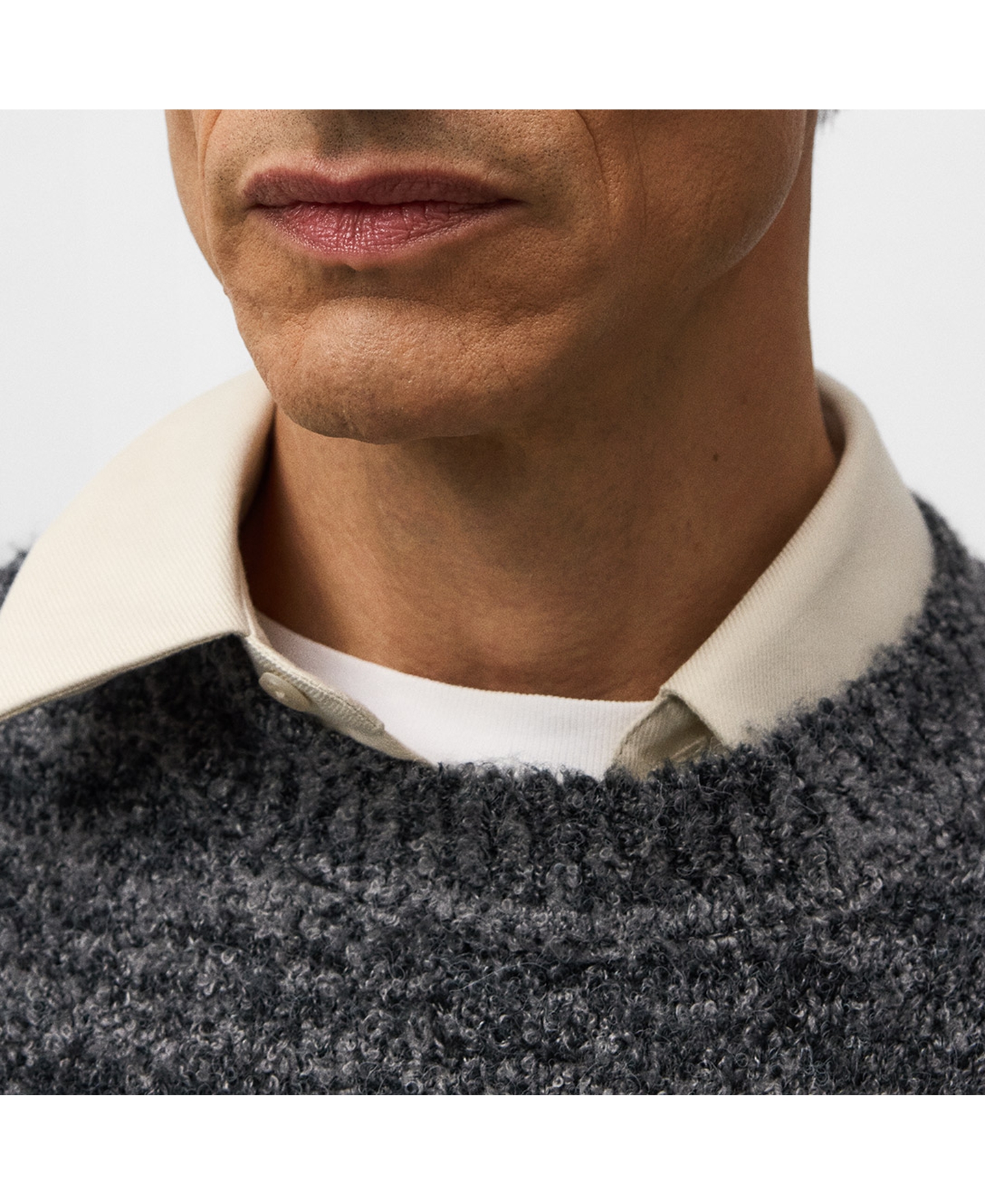 Melange terry knit sweater image number 5