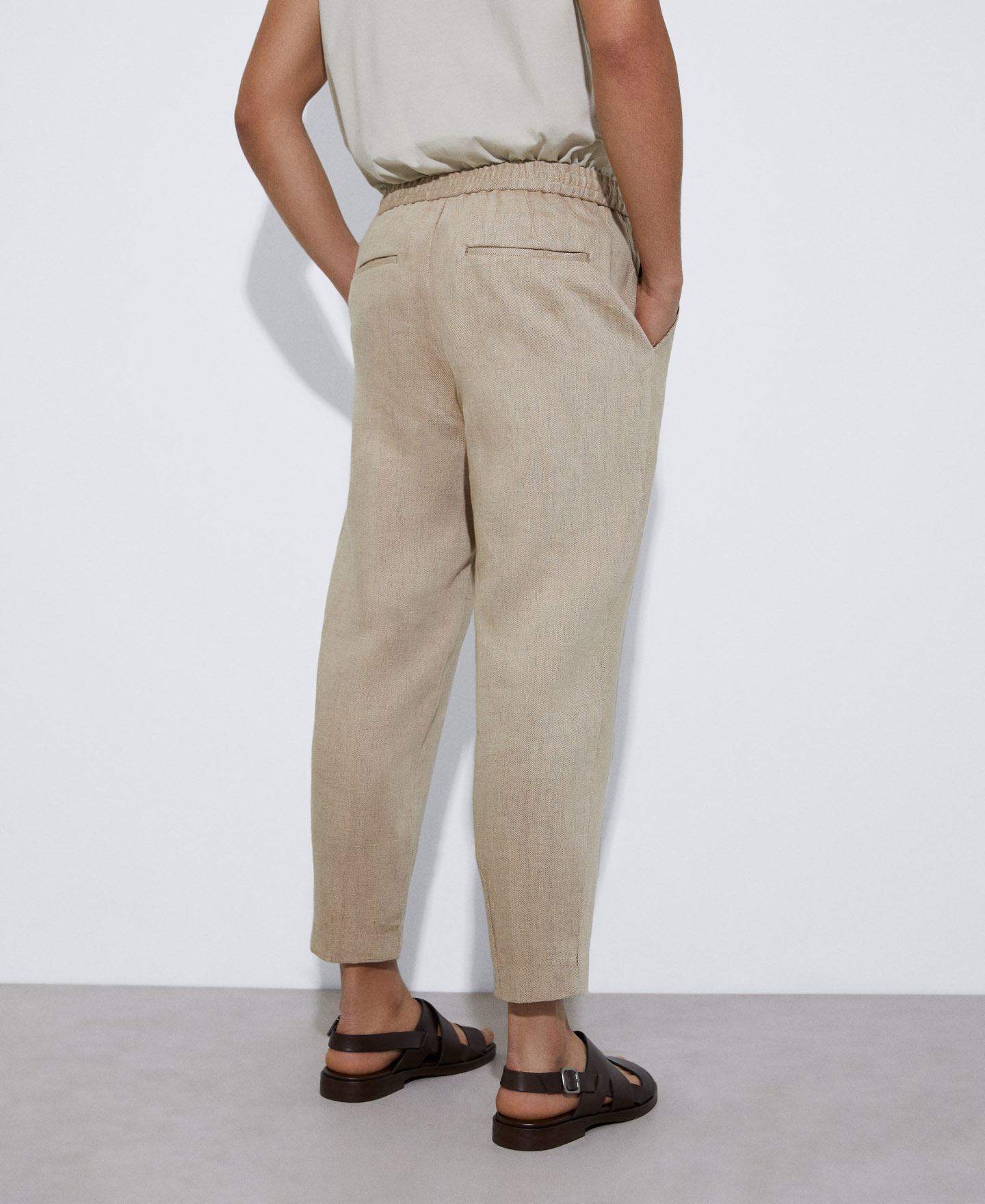 Linen jogger pants image number 2