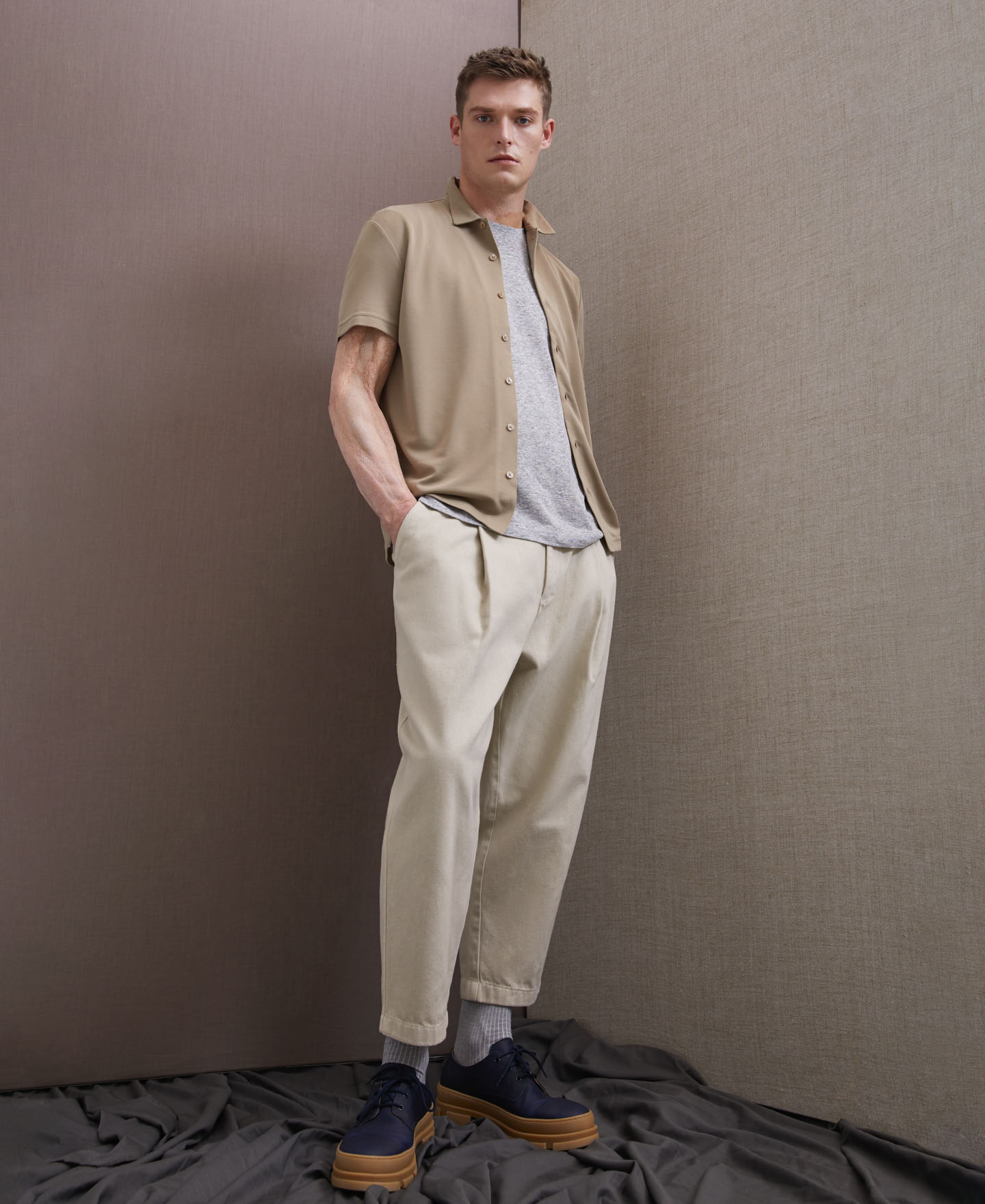 Modal button-down polo shirt image number 0