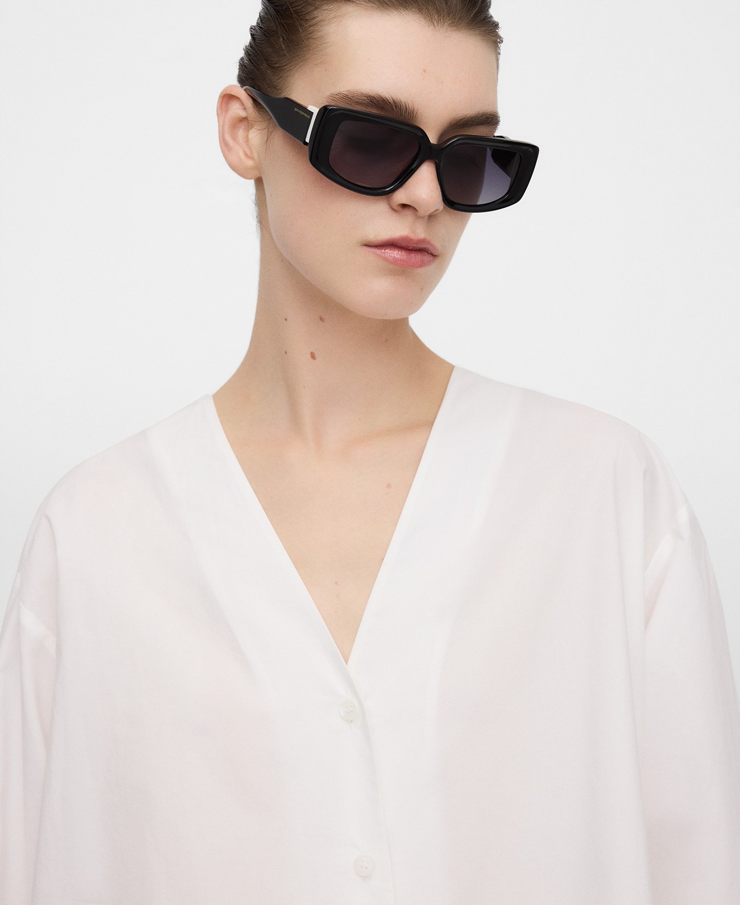 Straight shirt with shawl image number 3