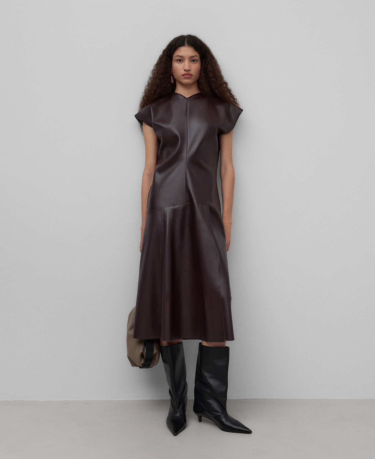 Leather midi dress uk clearance