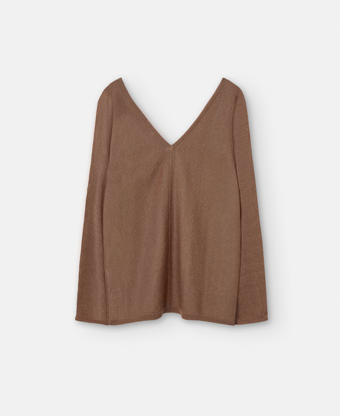 V-neck sweater in linen knit image number 5
