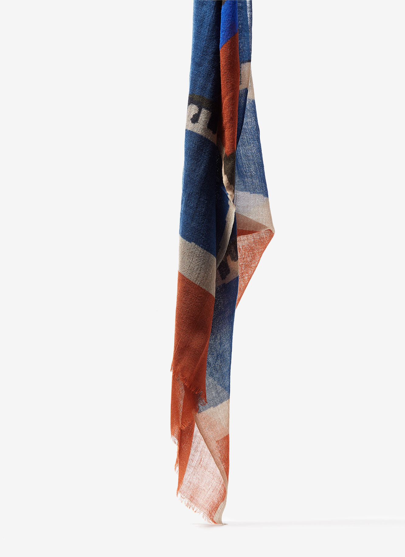 Merino wool foulard with stripes image number 2