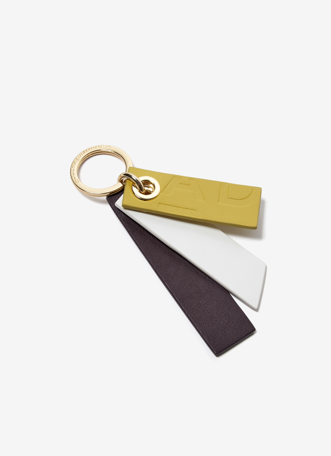 Tricolour leather keyring image number 0