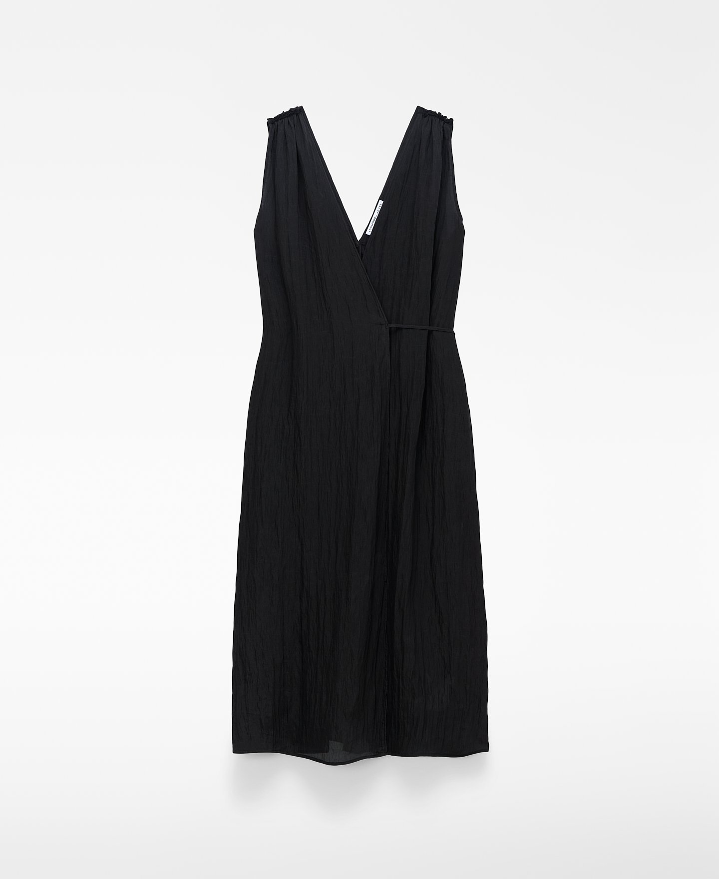 Vestido cruzado tejido arrugado image number 4