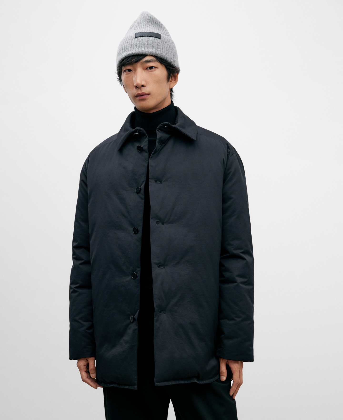 Black padded jacket for men image number 0