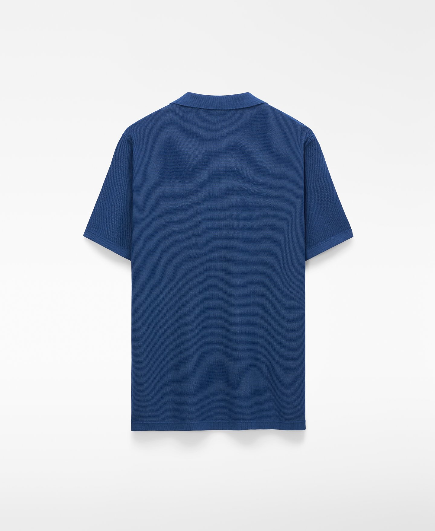 V-neck structured knit polo shirt image number 1