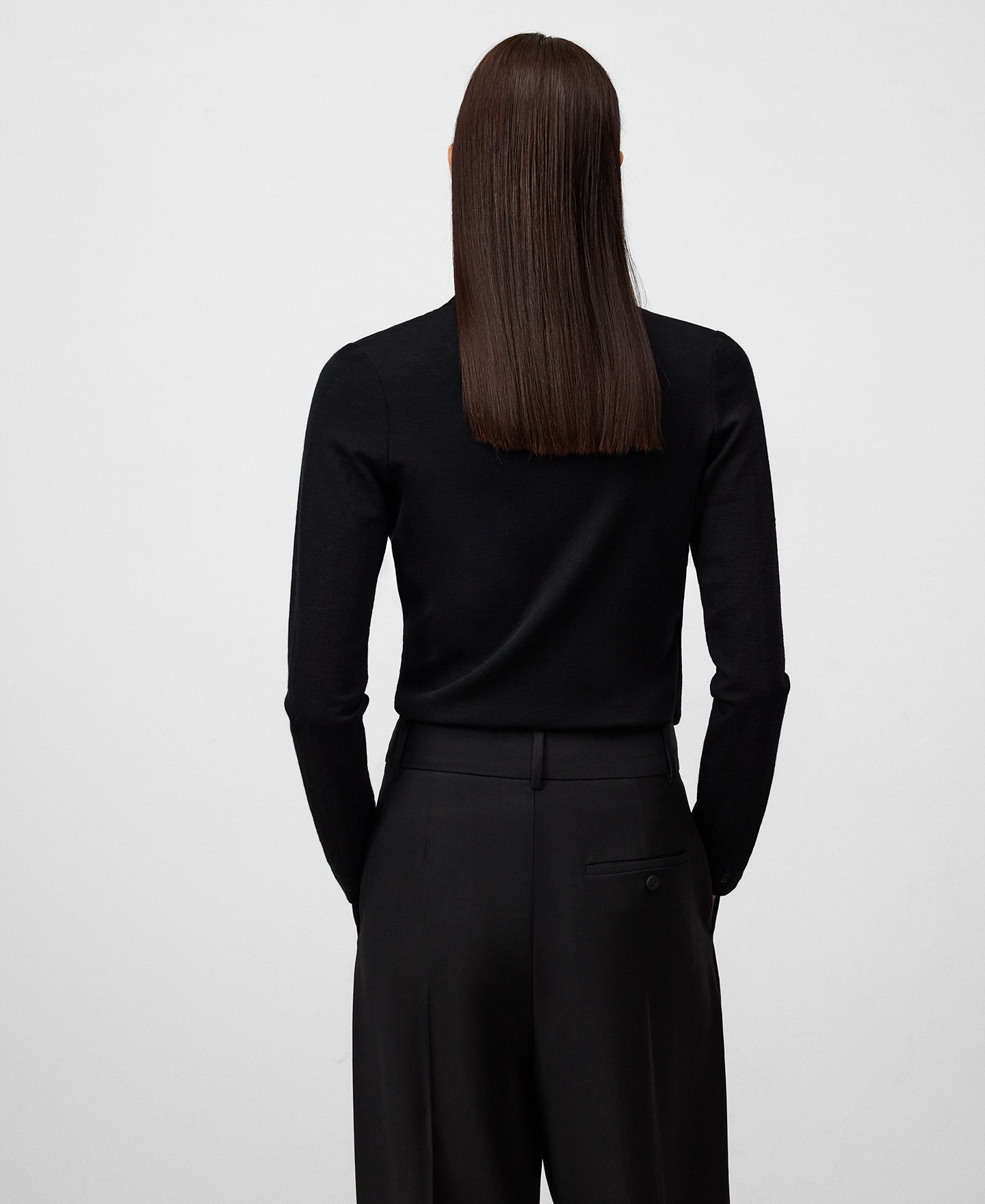 Camiseta cruzada lana merino mujer image number 2