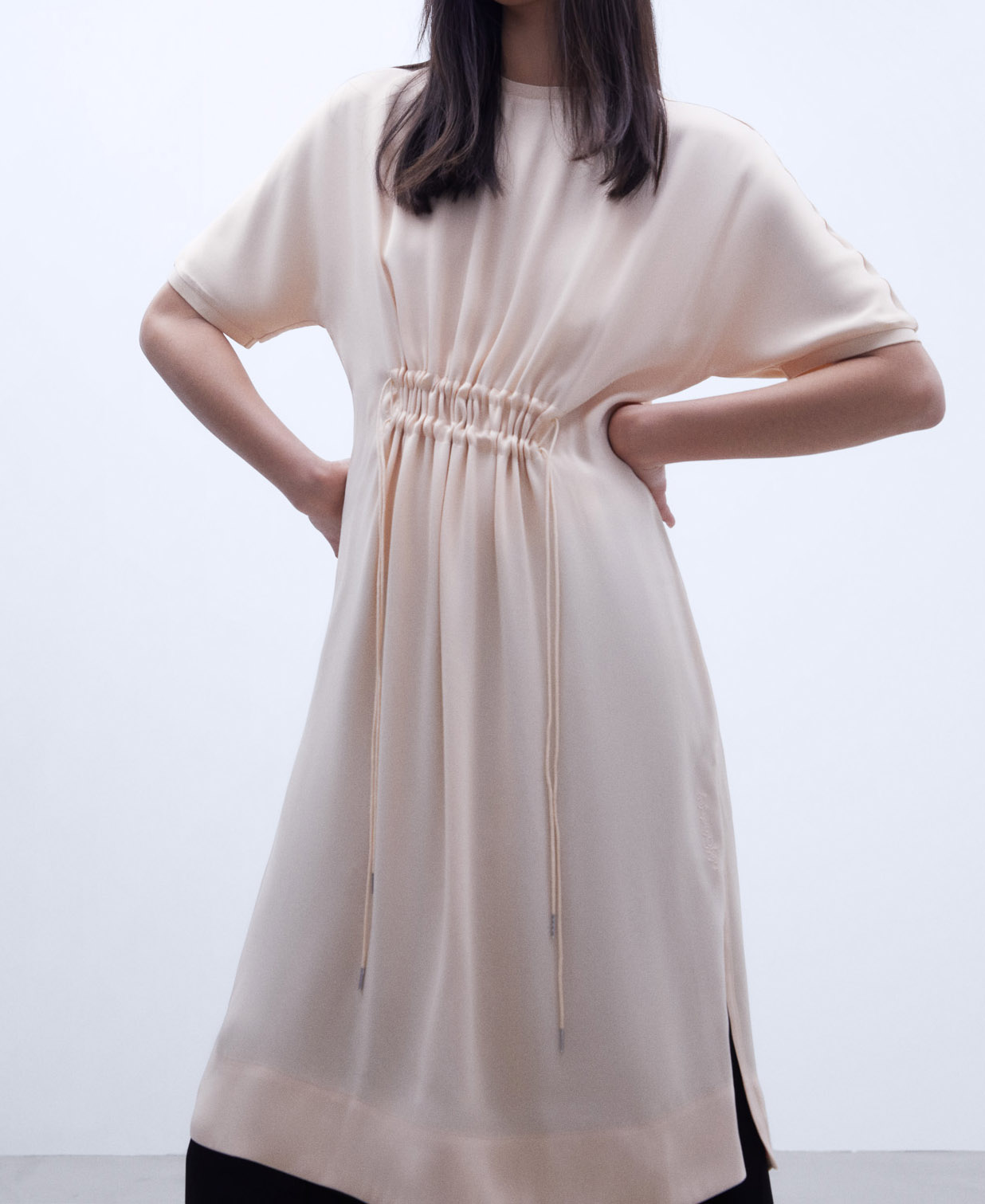 Drawstring viscose shirt image number 0