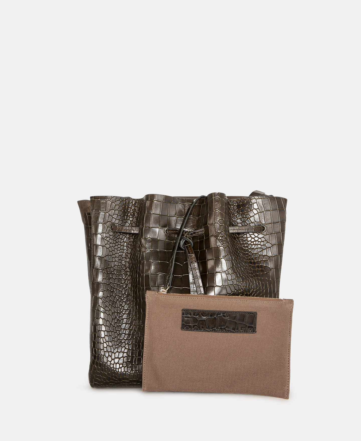 Sac hobo en cuir aspect crocodile image number 2