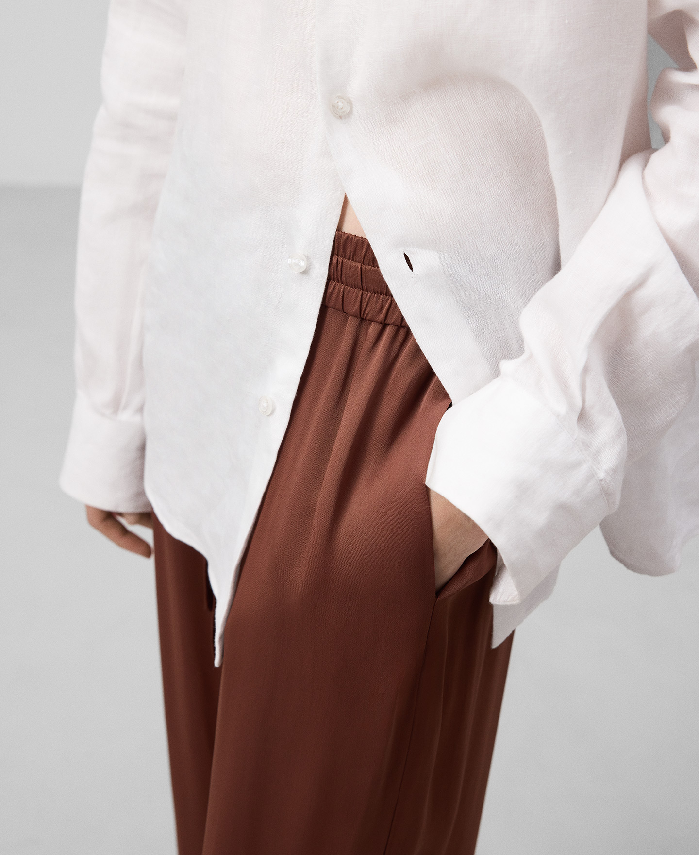 Straight leg pajama trousers woman image number 3
