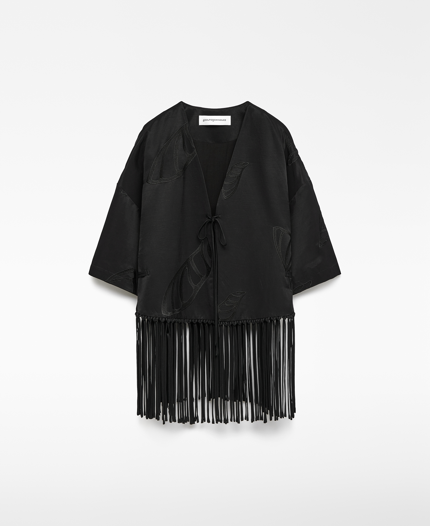 Embroidered jacket with fringes woman image number 4