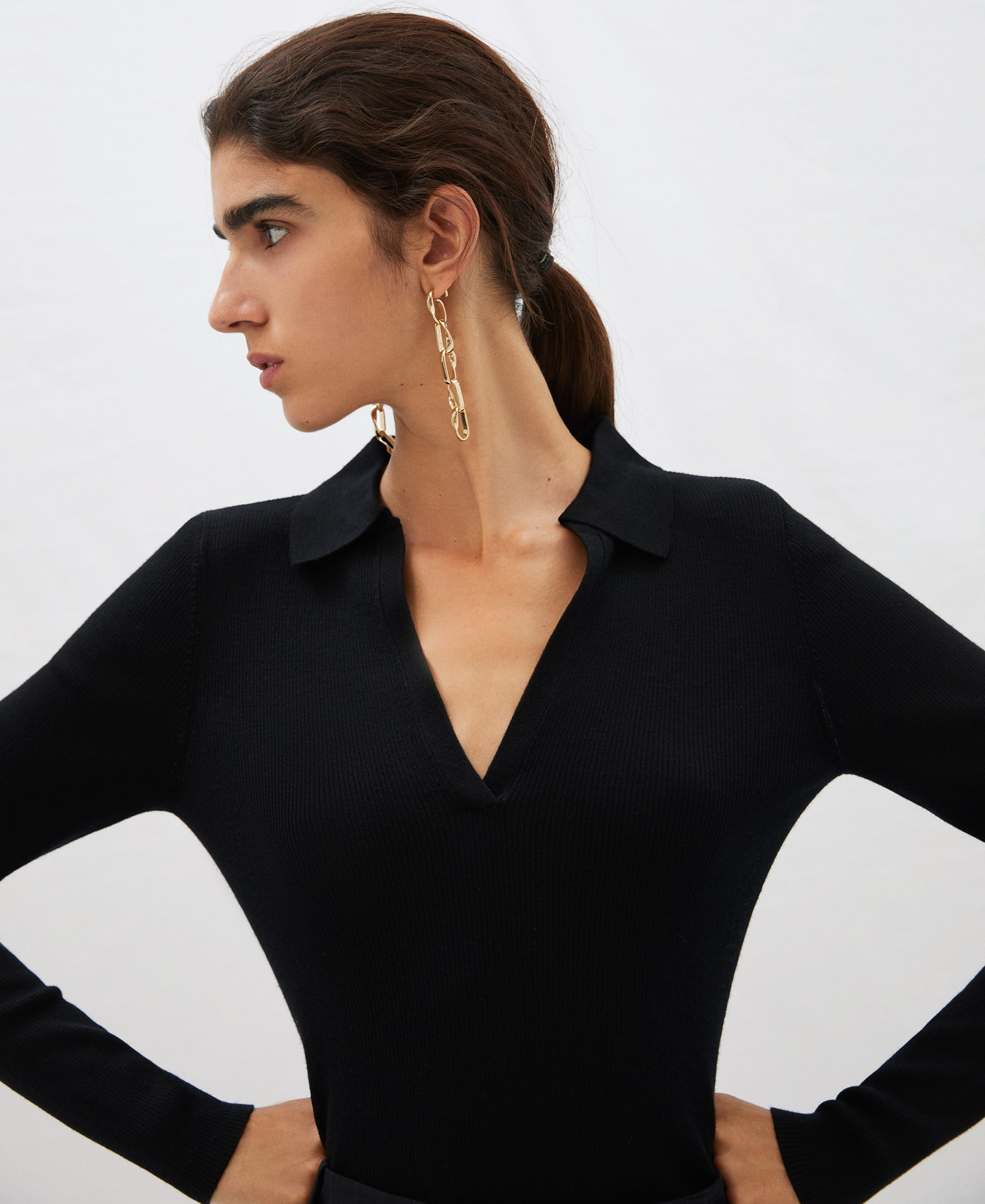 Merino wool ribbed sweater image number 3
