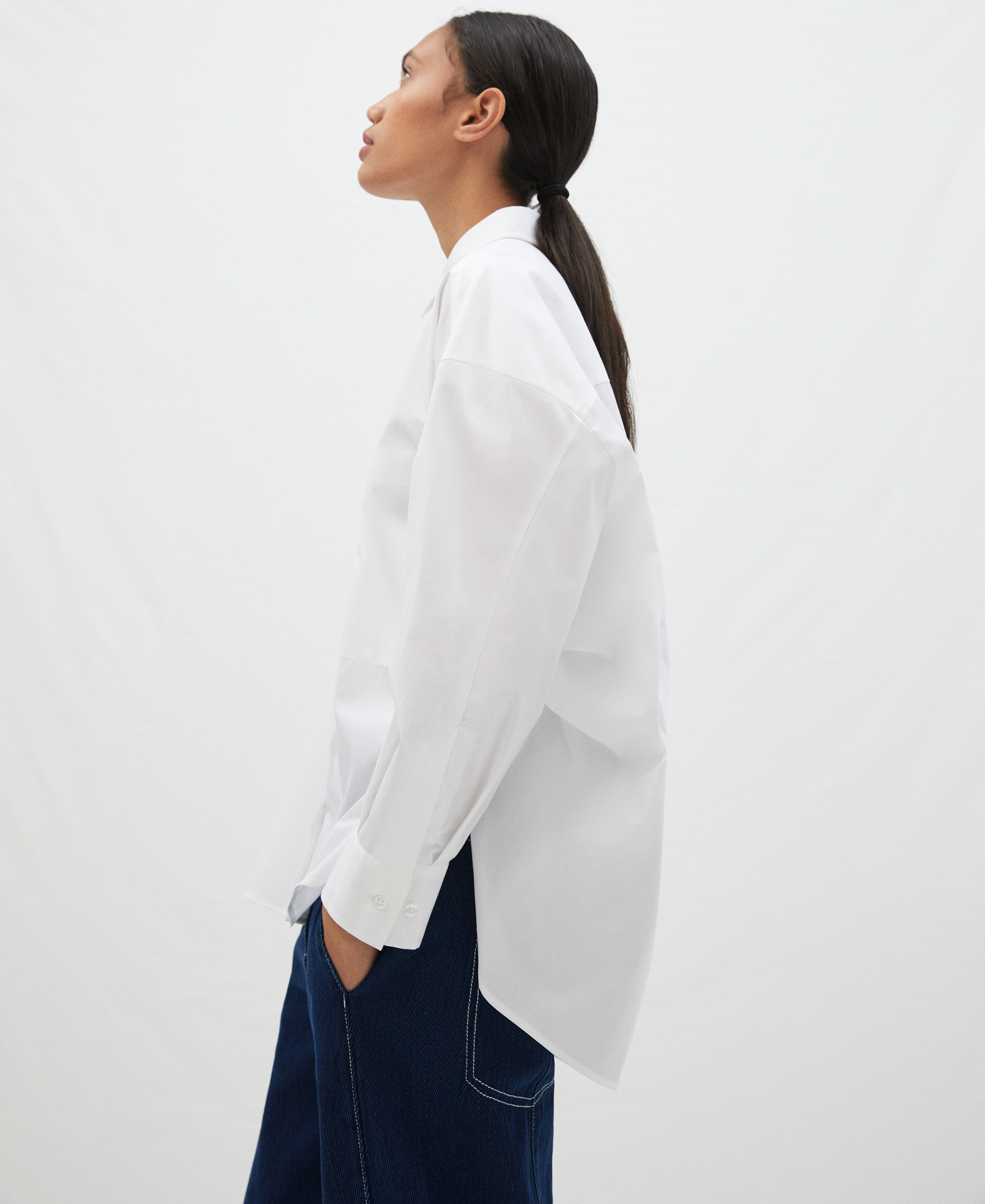 Camisa oversize en algodón image number 3