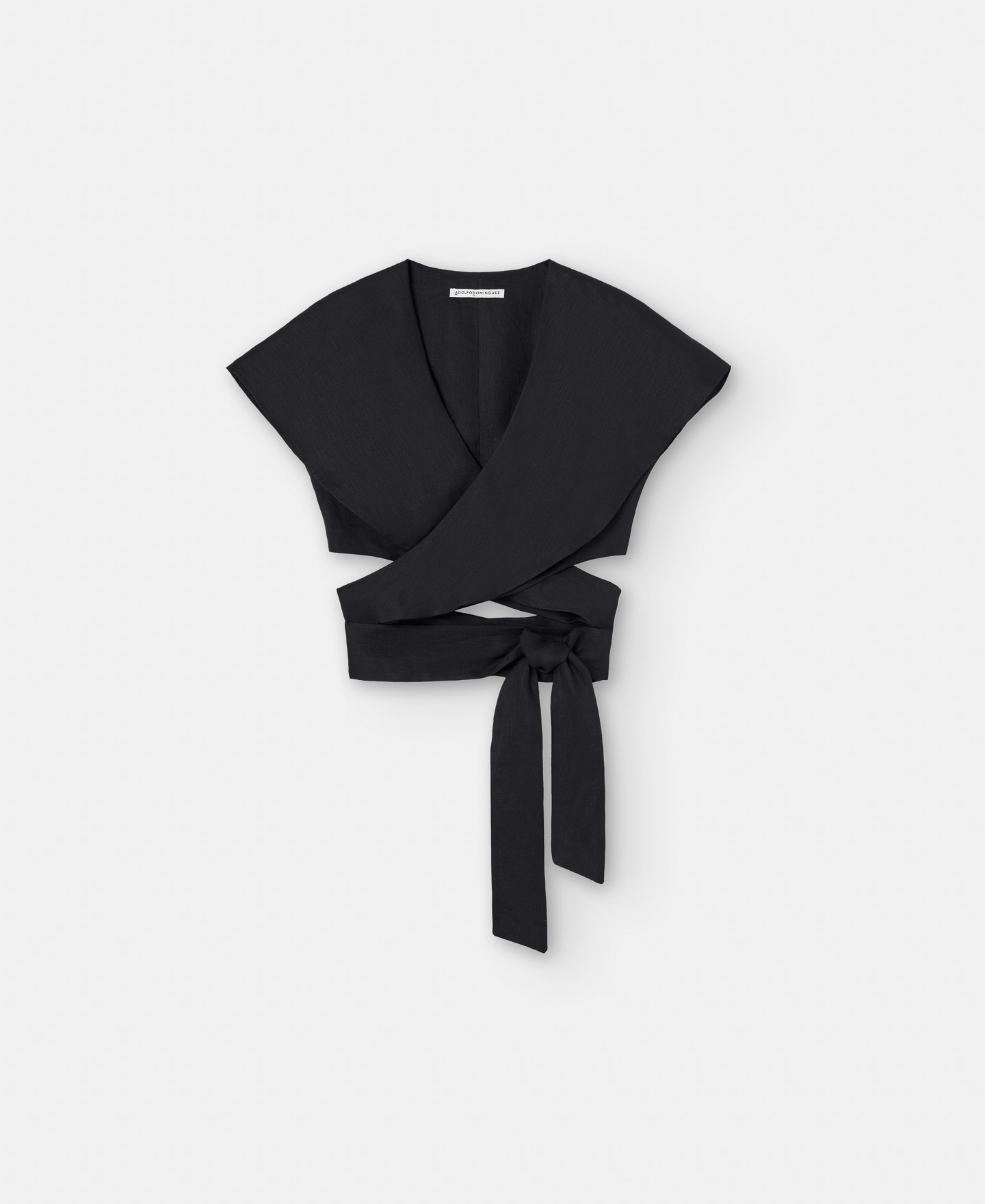 Cropped shawl top with shawl collar image number 4