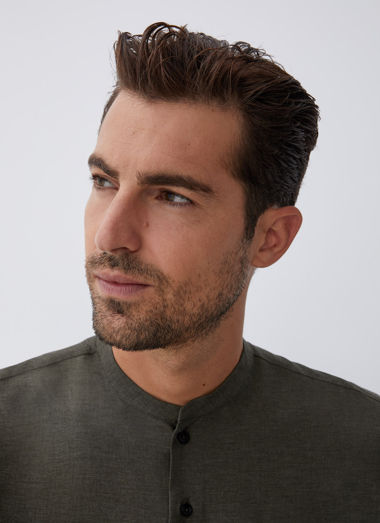 Viscose shirt with mandarin collar image number 4