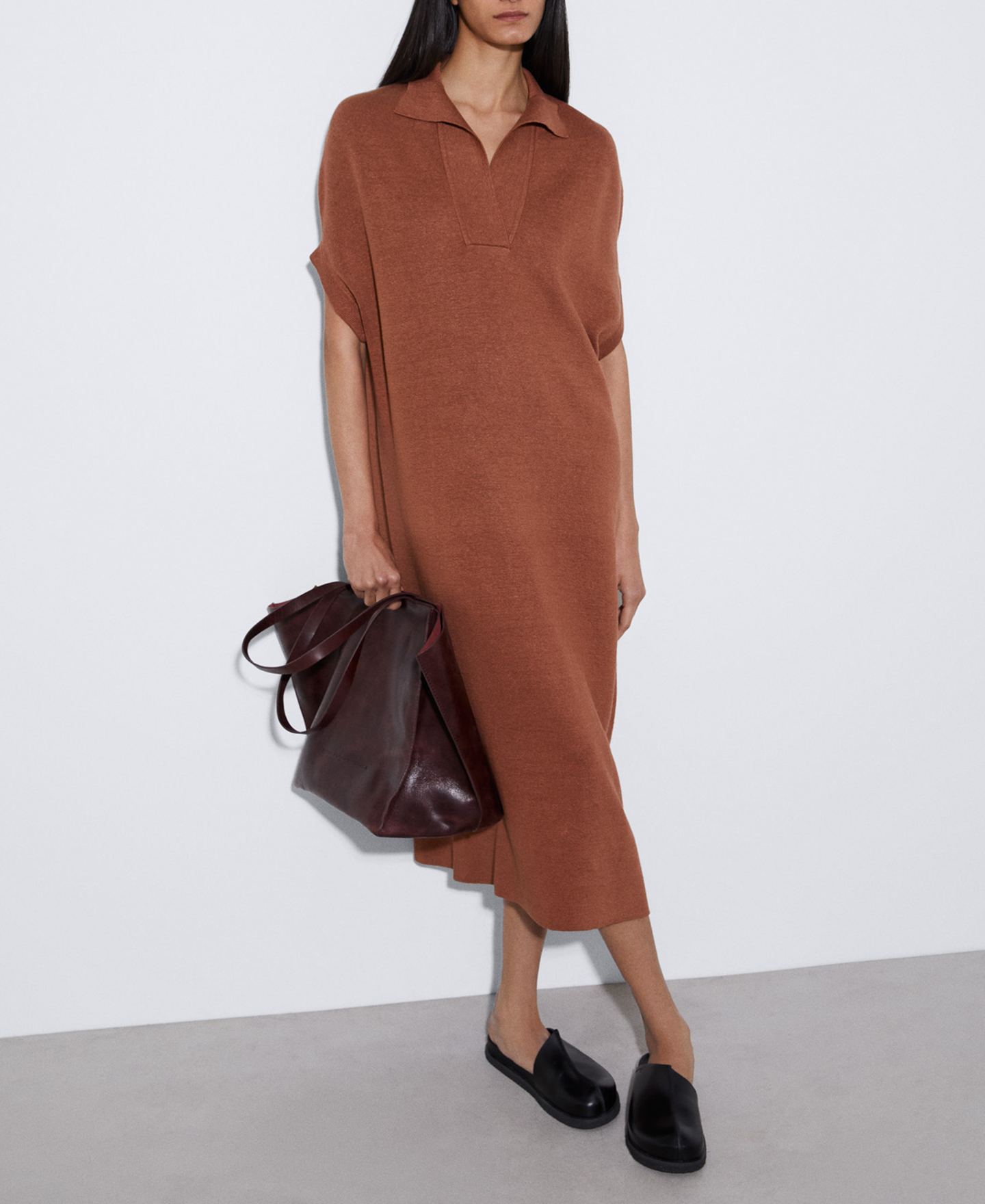 Linen double-fronted shirt dress image number 1