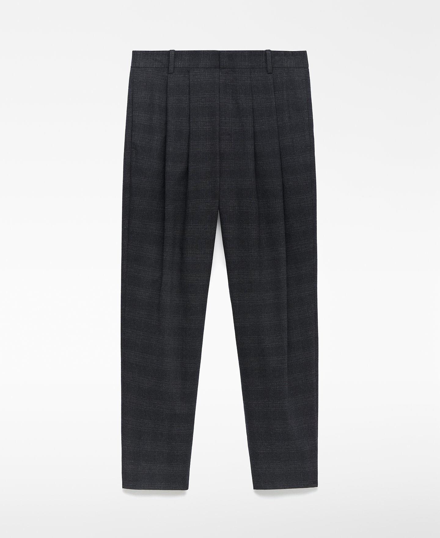 Relaxed fit checkered trousers man image number 4