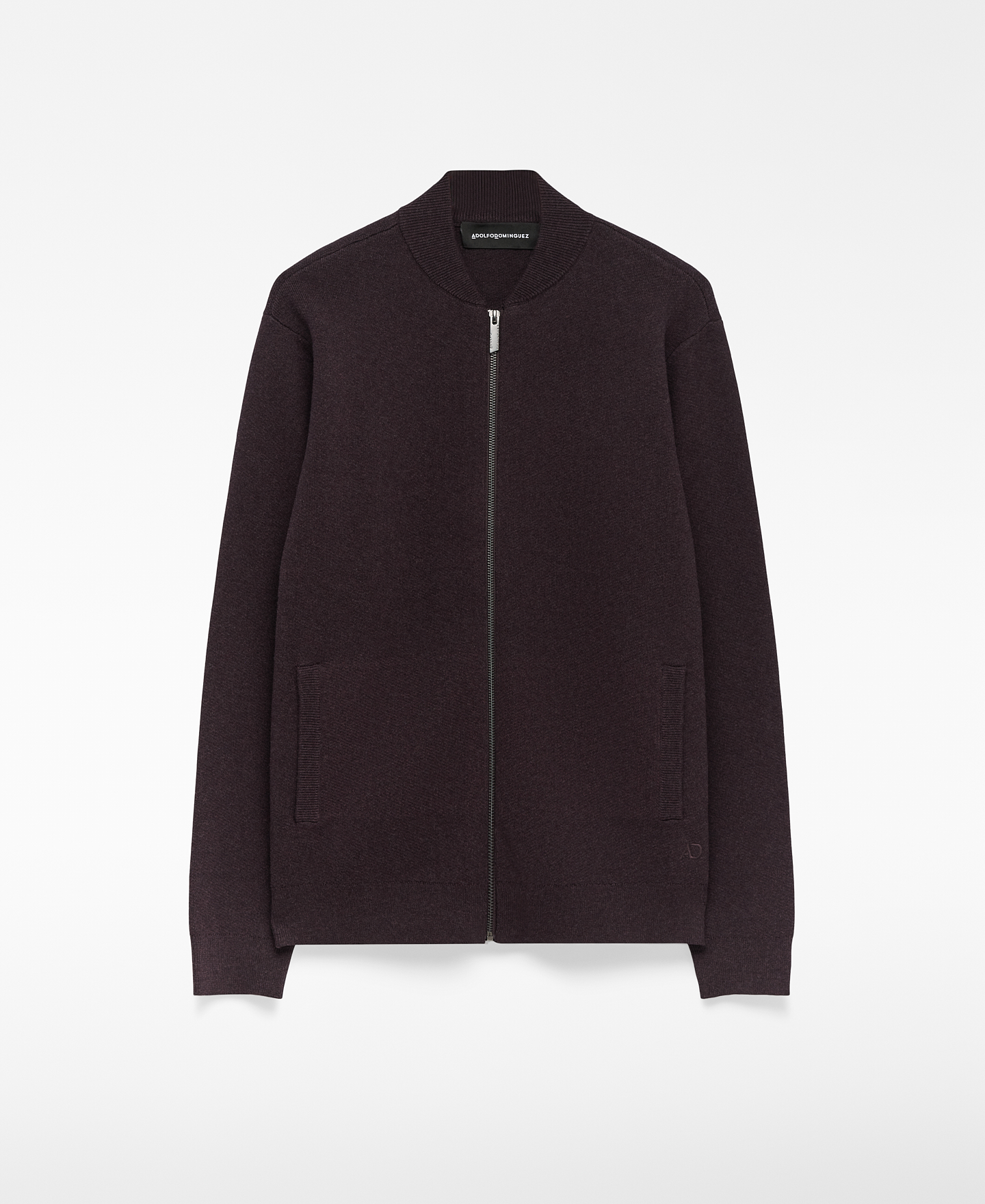 Bomber neck knit cardigan man image number 4
