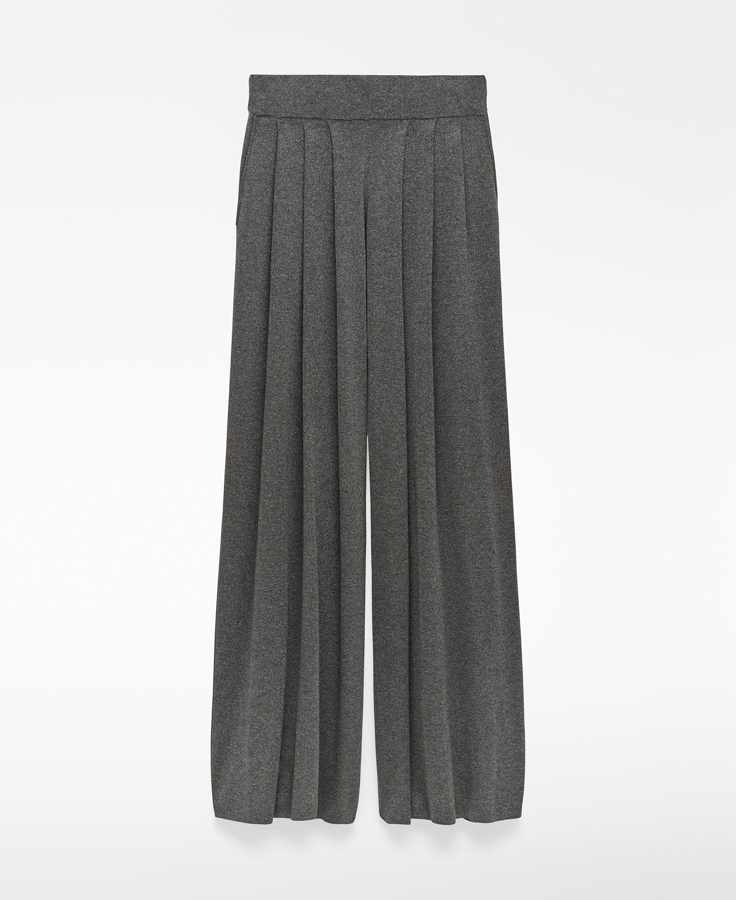 Metallic knit wide-leg trousers woman image number 4
