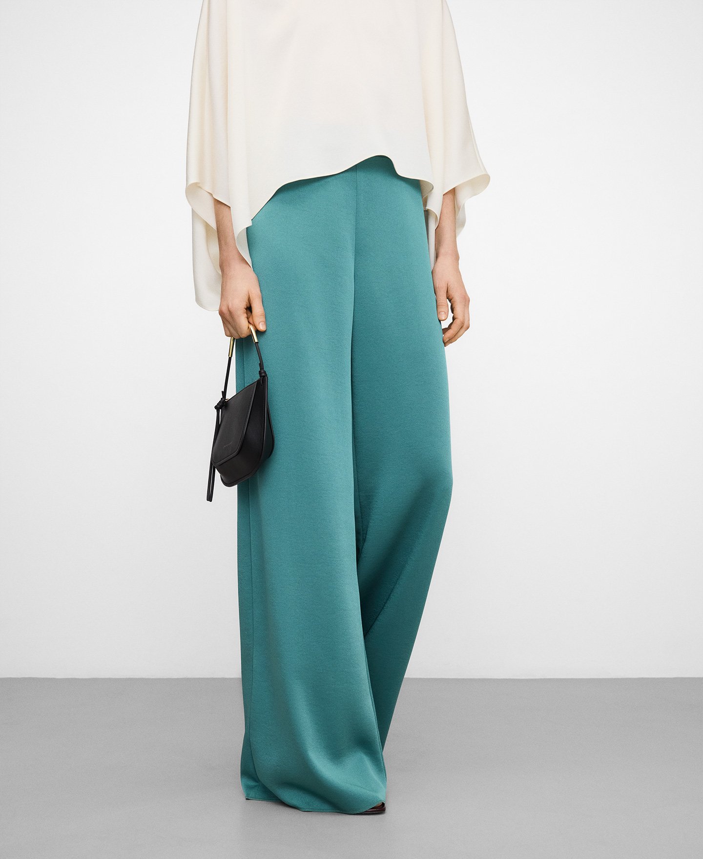 Satin palazzo trousers image number 0
