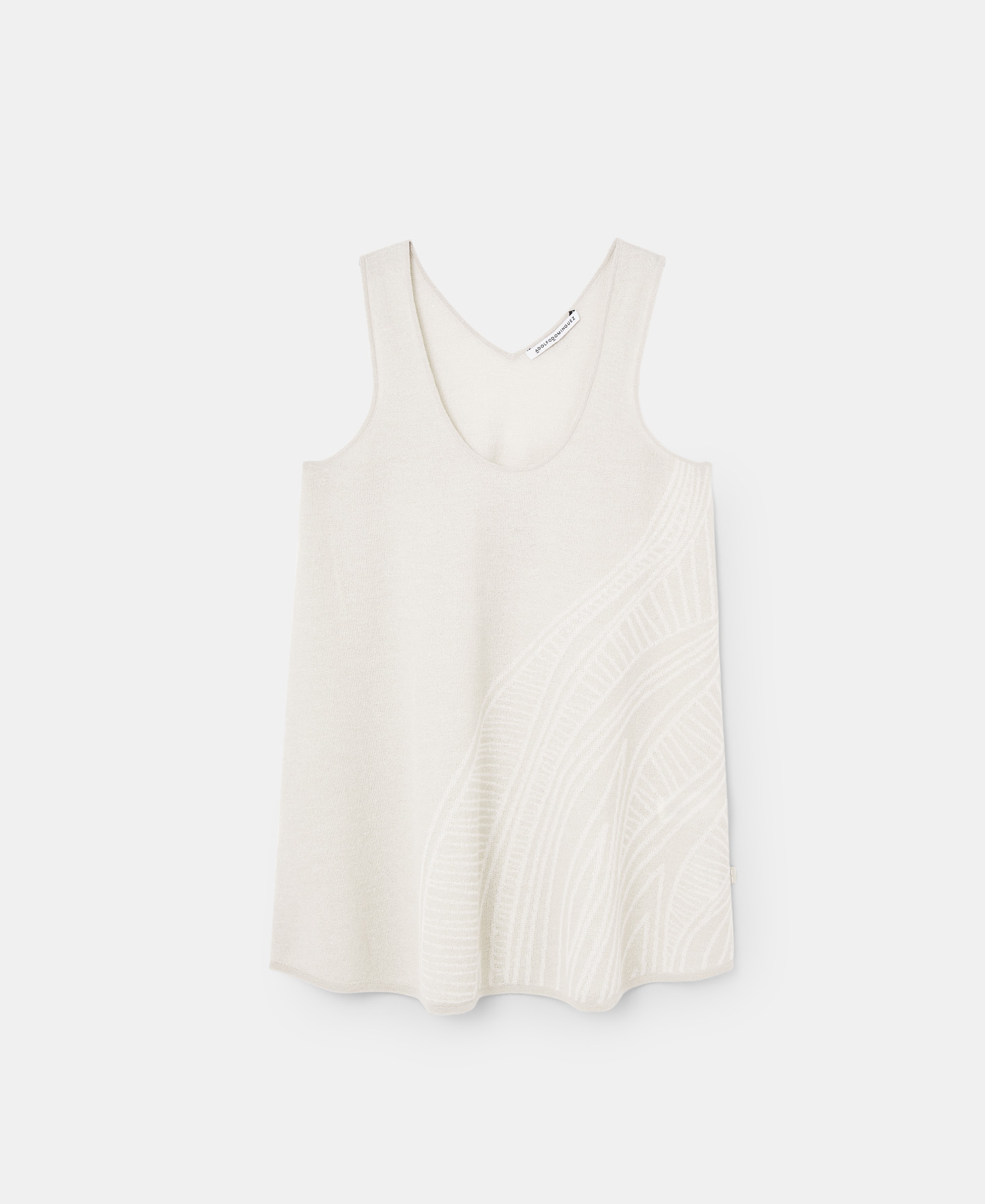 Green top in linen jacquard image number 4
