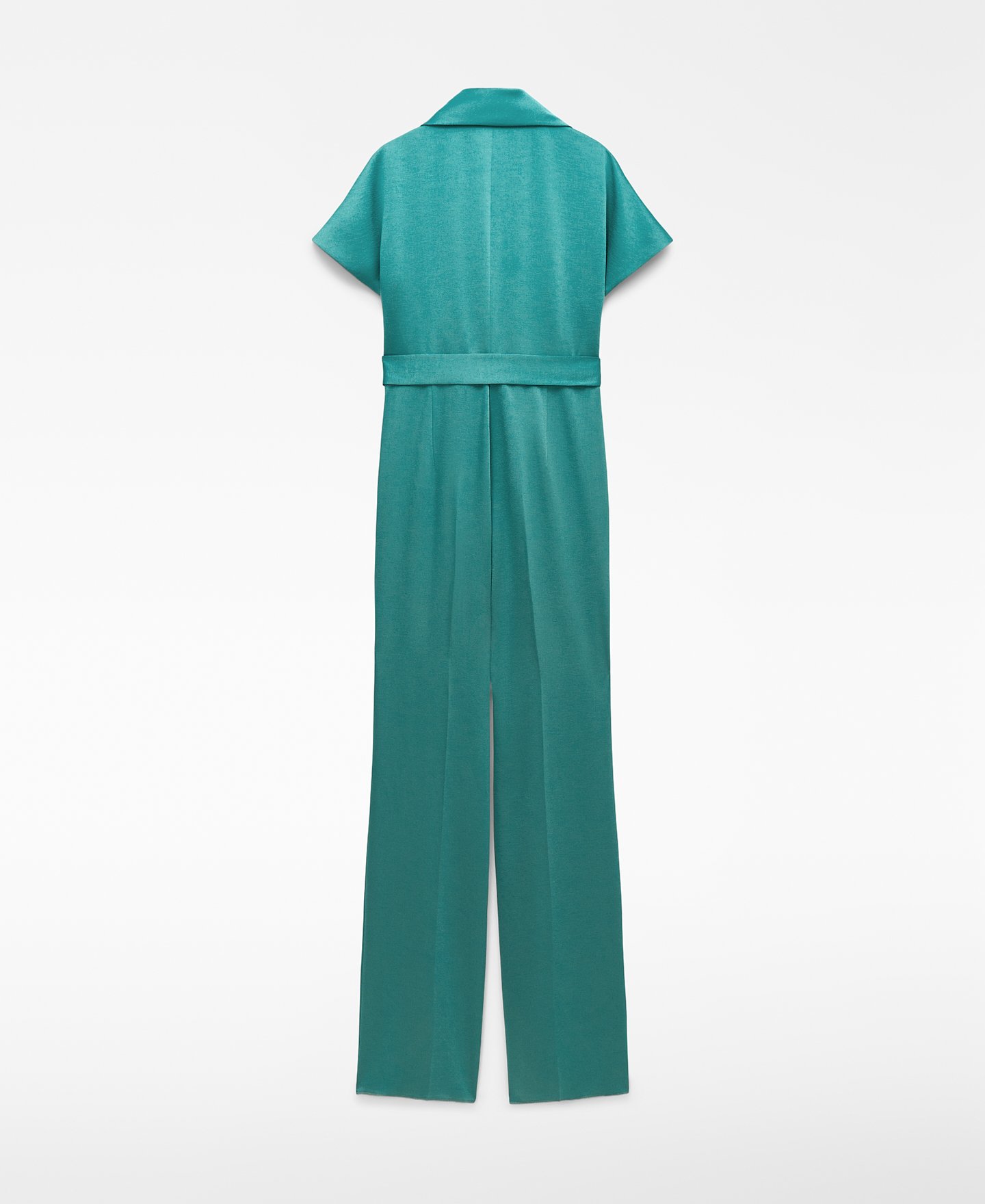 Asymmetric smoking collar jumpsuit image number 5