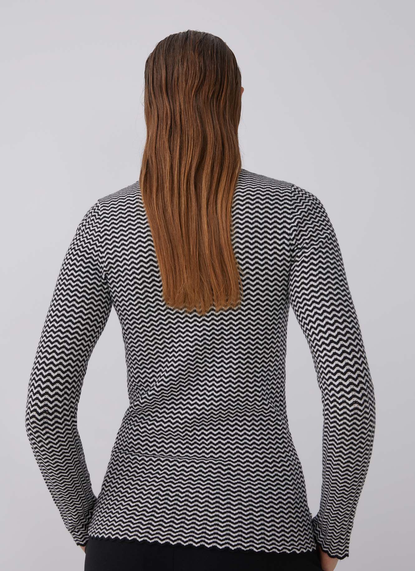 Viscose herringbone print sweater image number 1
