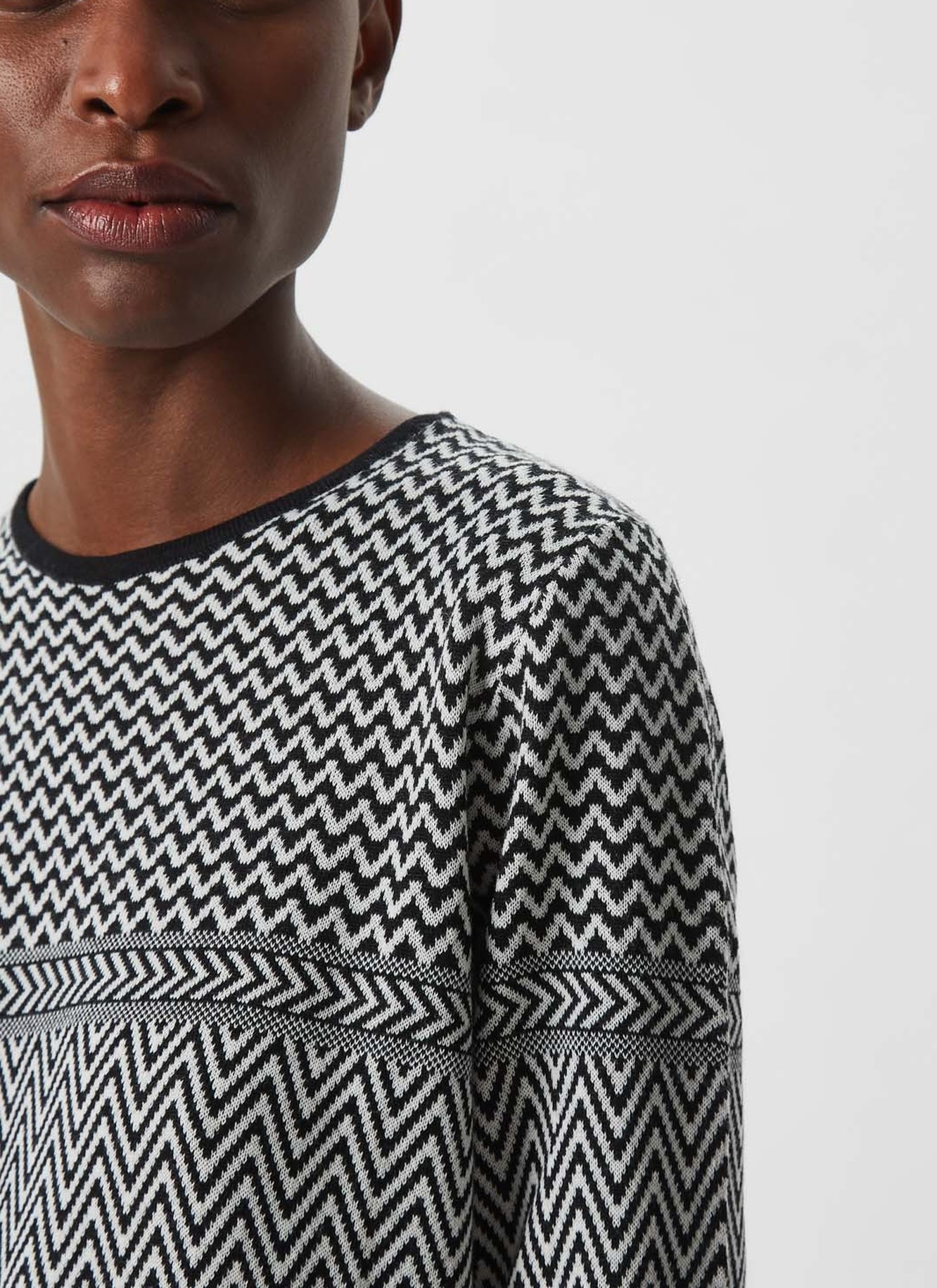 Sweater with geometric jacquard image number 1