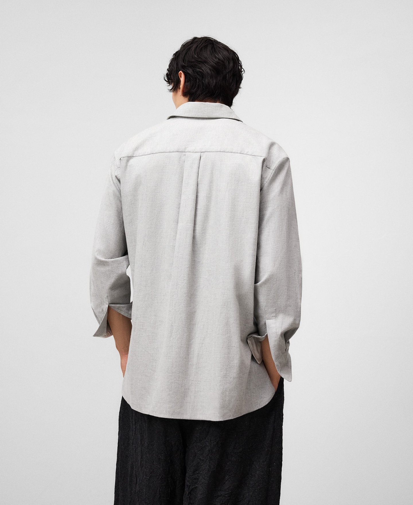 Relaxed fit lapel collar shirt man image number 2