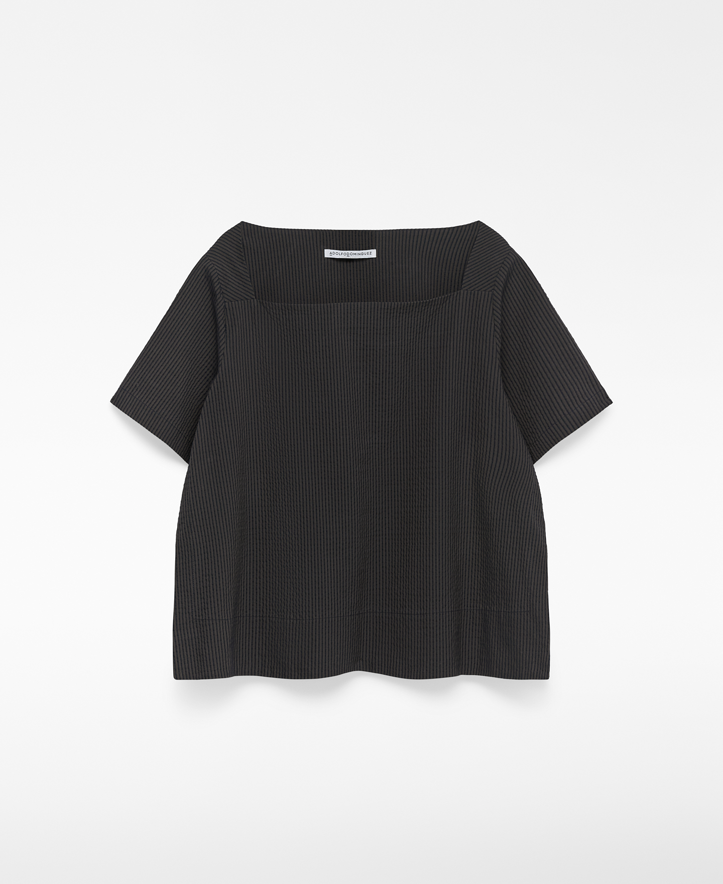 Top relaxed fit tejido rayas mujer image number 0