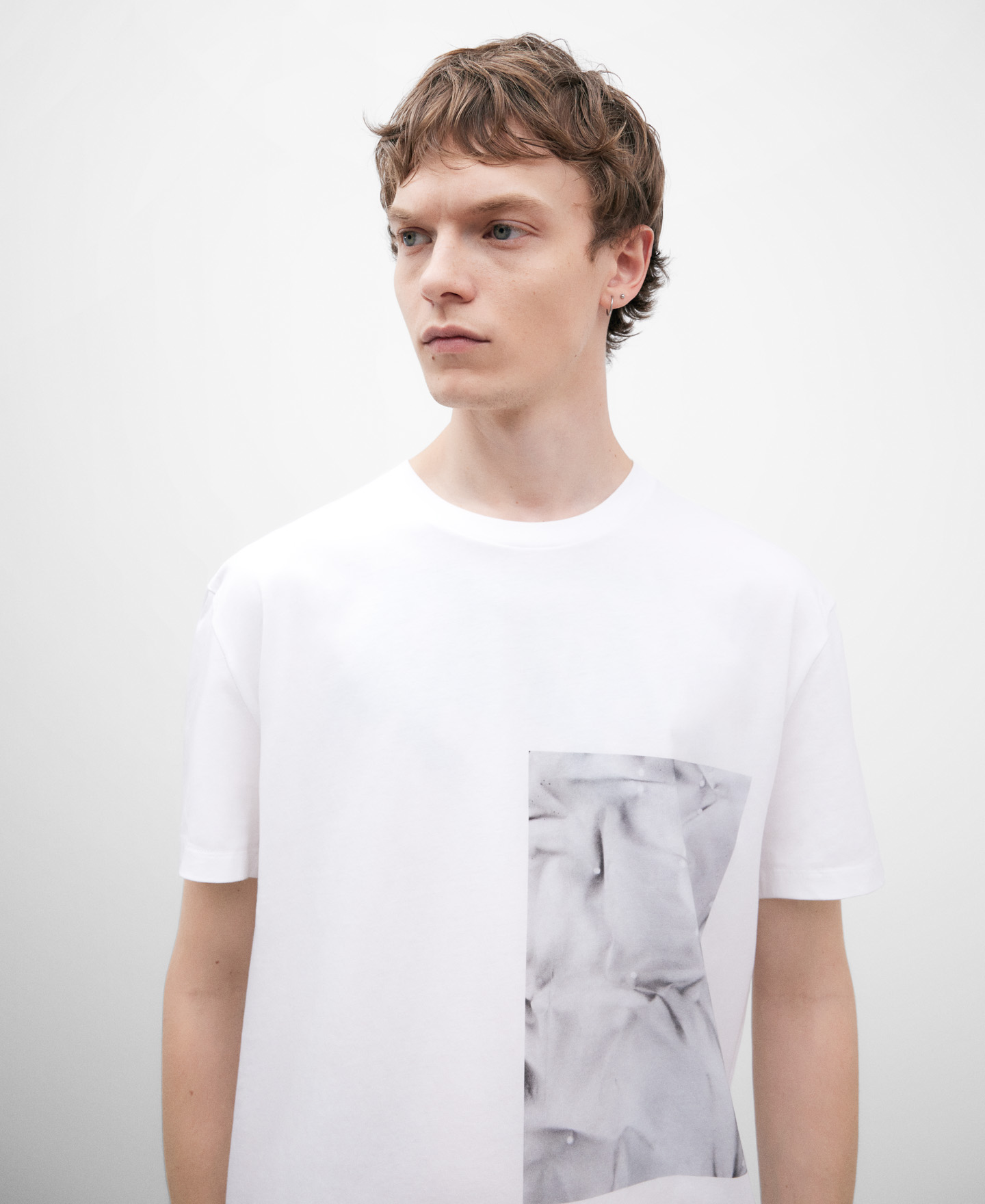 Camiseta en algodón blanco para hombre image number 3