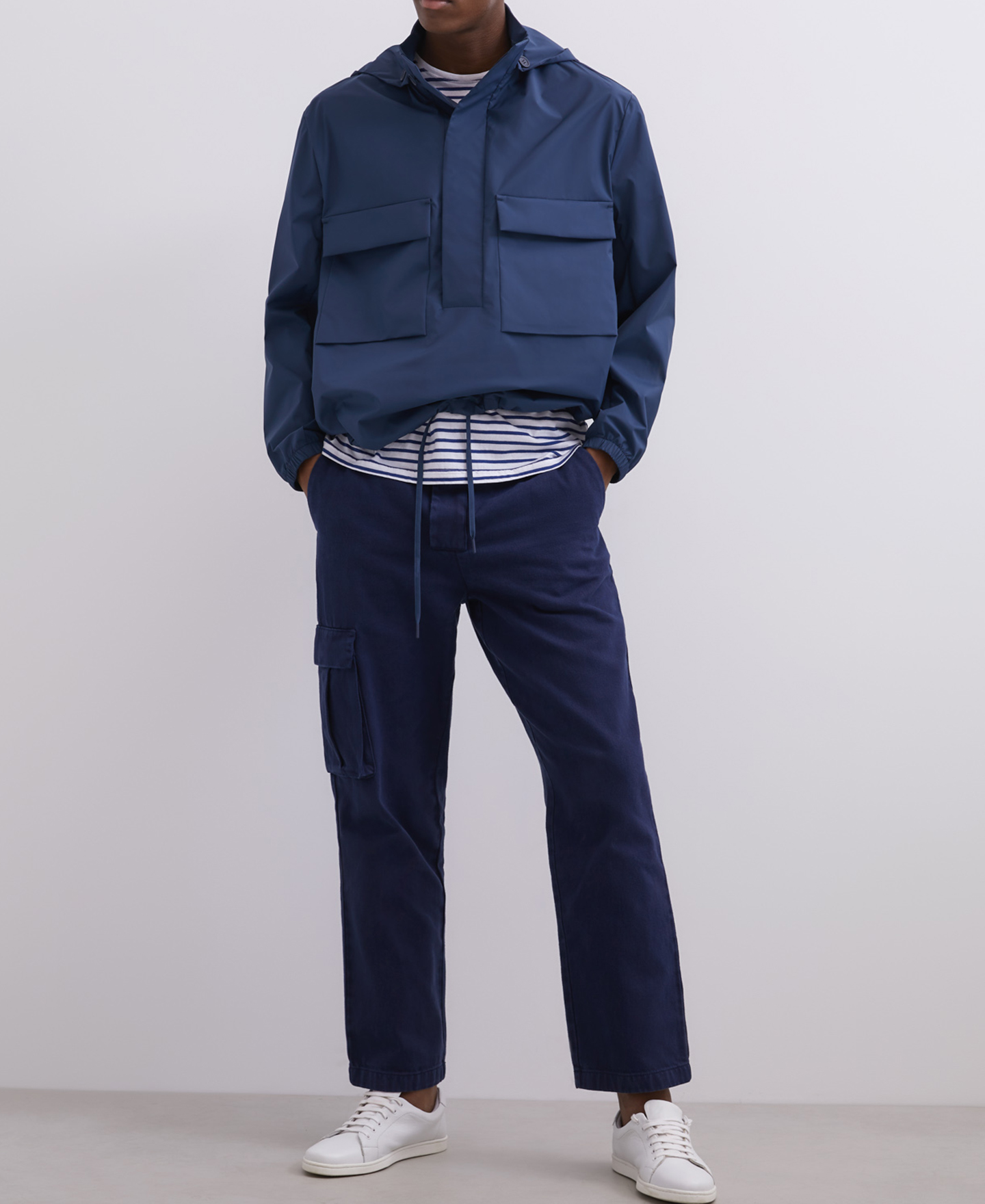 Nylon pullover with removable hood image number 3