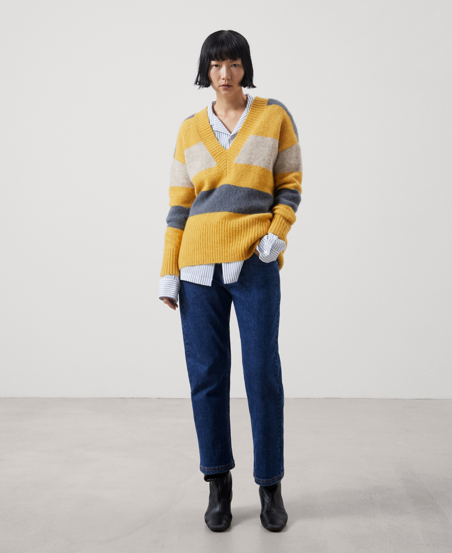 Alpaca striped sweater image number 1