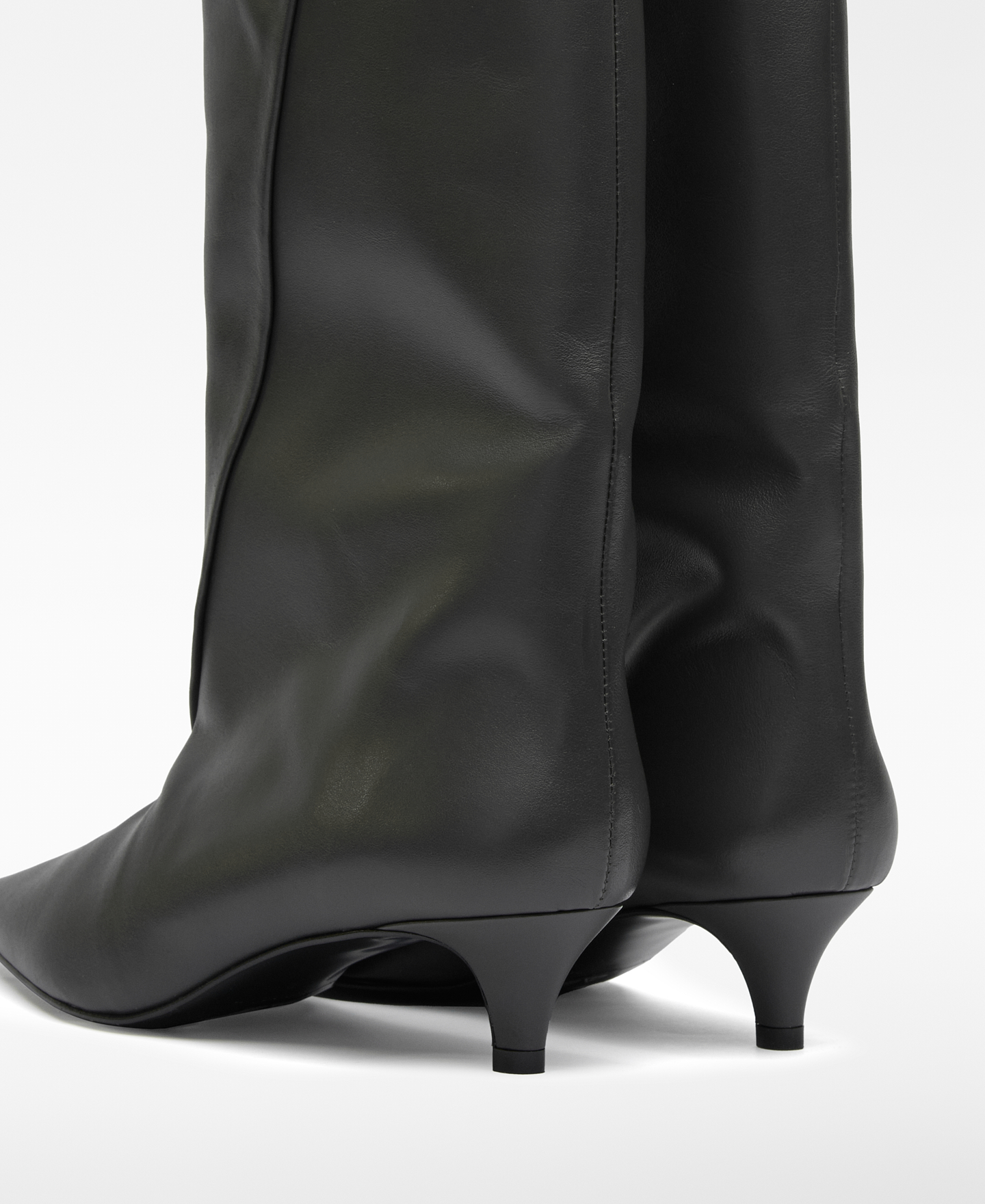 Leather wide-calf boot woman image number 2