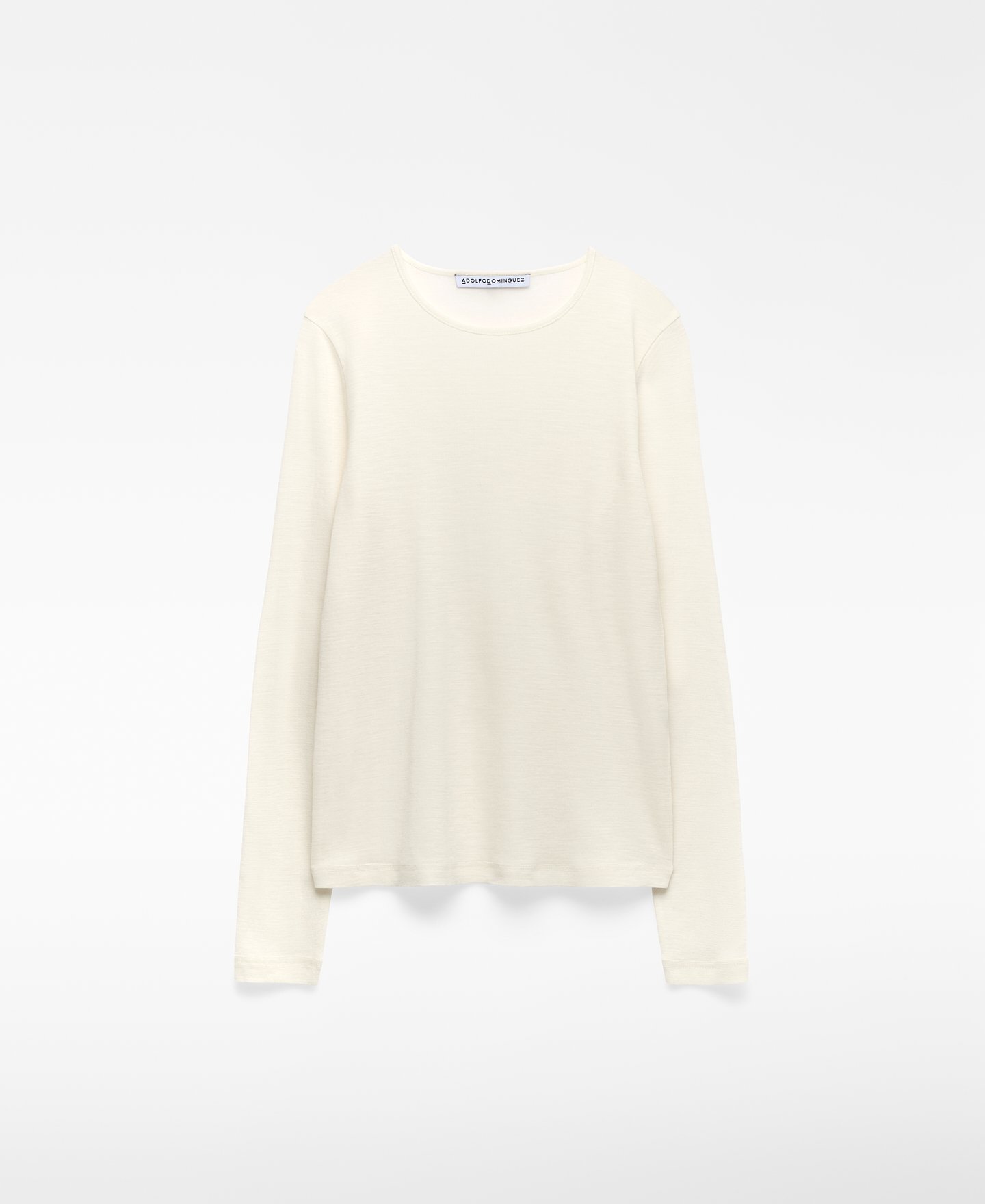 Merino wool crew collar T-shirt woman image number 0