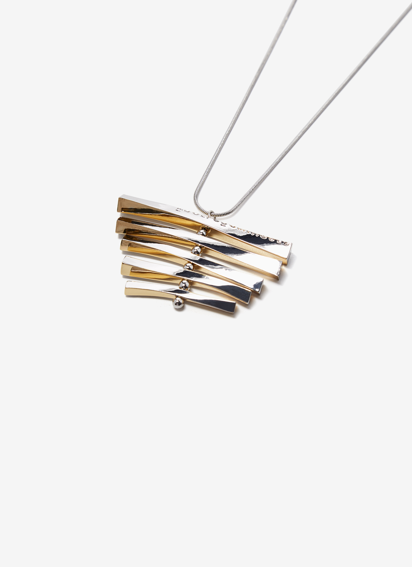 Bicolour necklace with irregular pendant image number 1