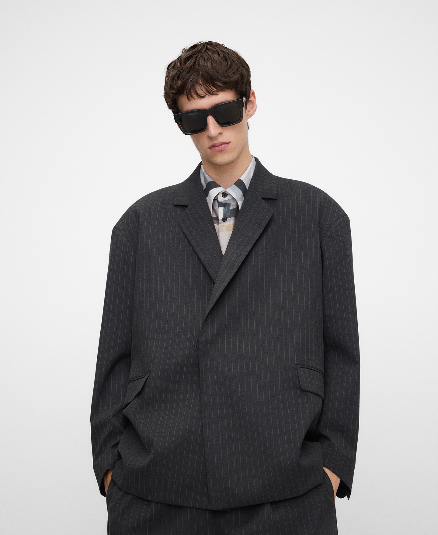 Blazer oversize rayas image number 0