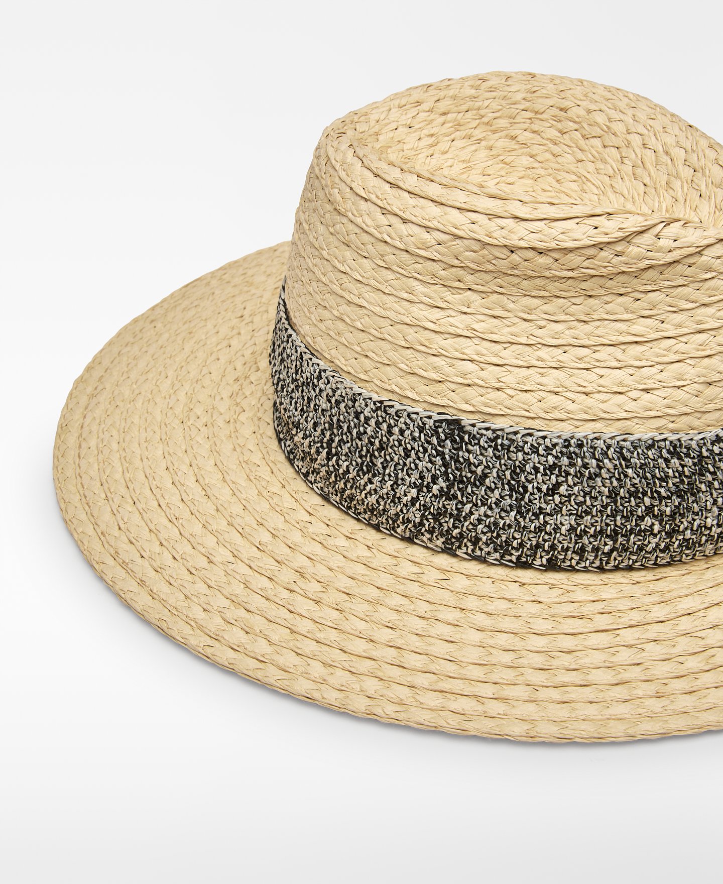 Two-tone raffia texture hat image number 2